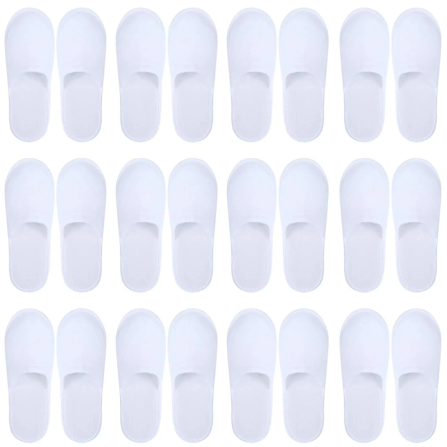 Aneco 12 Pairs Disposable Spa Slippers Fluffy Closed Toe Spa Slippers for Hotel, Home, Guest Use, Fits up to US Men Size 10 and Women Size 11 10-11 Women/10-11 Men
