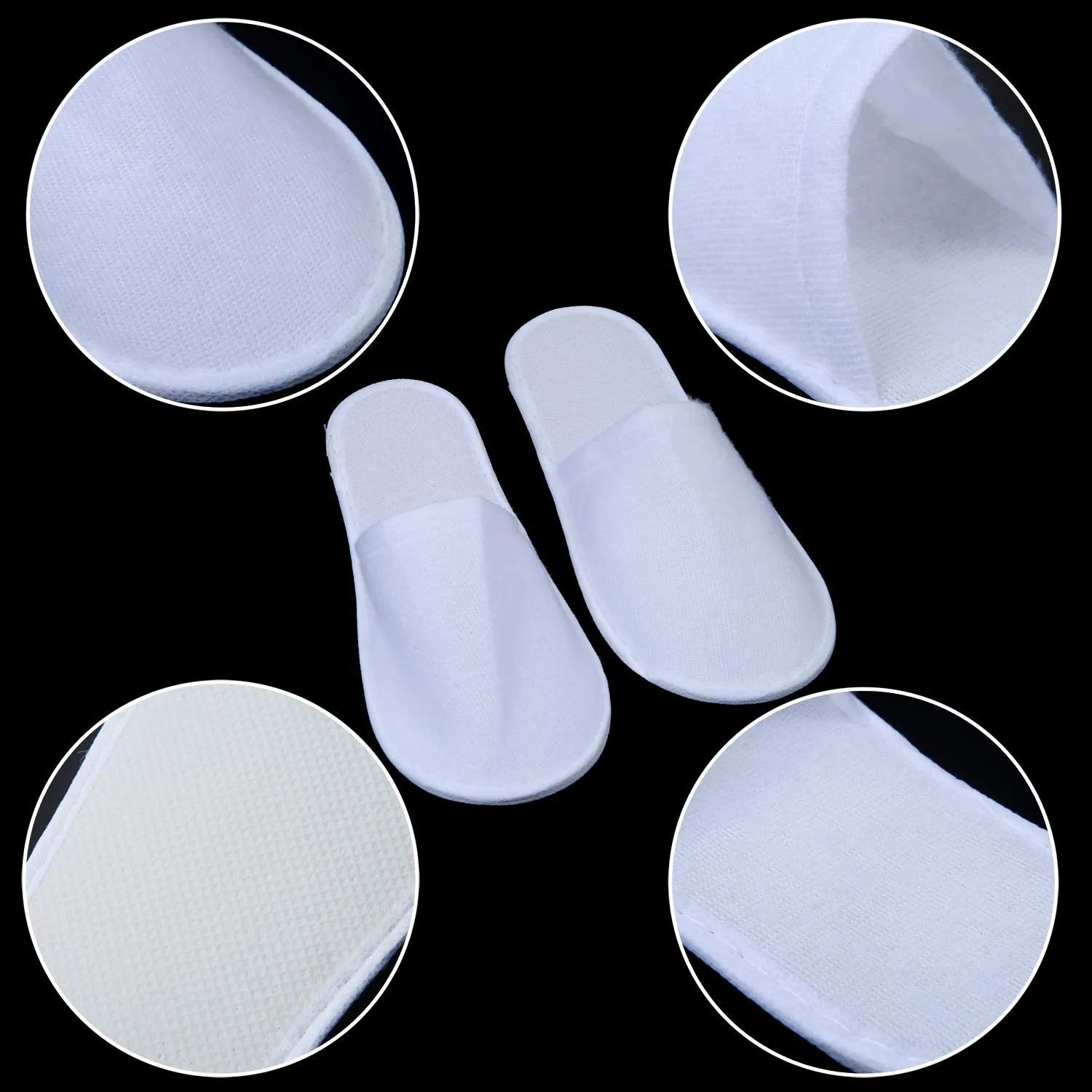 Aneco 12 Pairs Disposable Spa Slippers Fluffy Closed Toe Spa Slippers for Hotel, Home, Guest Use, Fits up to US Men Size 10 and Women Size 11 10-11 Women/10-11 Men