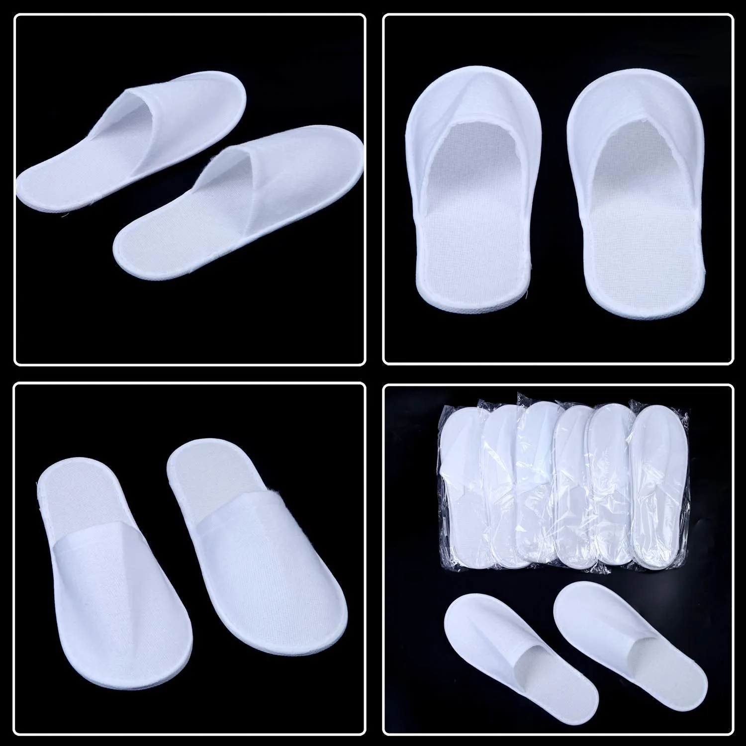 Aneco 12 Pairs Disposable Spa Slippers Fluffy Closed Toe Spa Slippers for Hotel, Home, Guest Use, Fits up to US Men Size 10 and Women Size 11 10-11 Women/10-11 Men