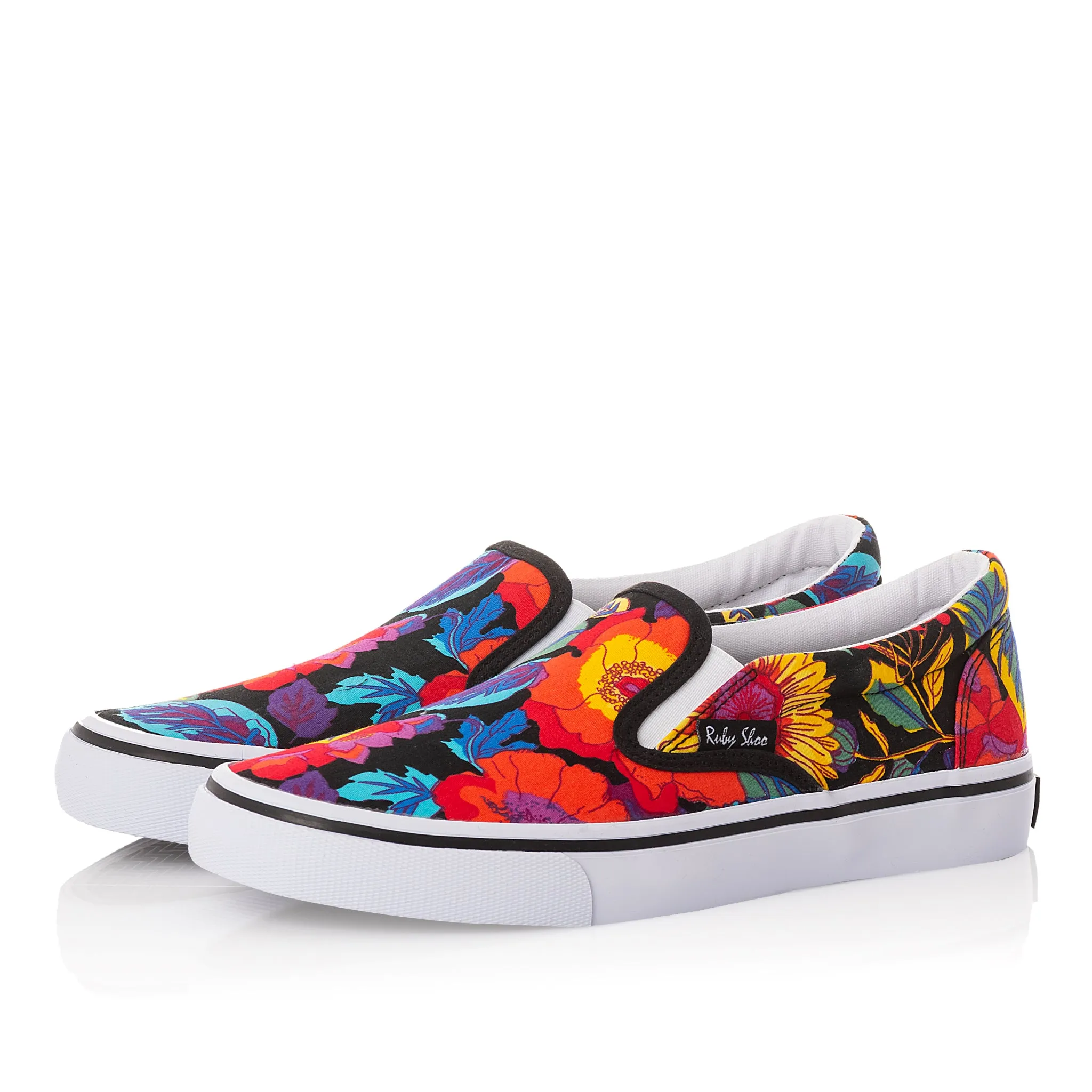 Aria Black Botanics Floral Pumps by Ruby Shoo