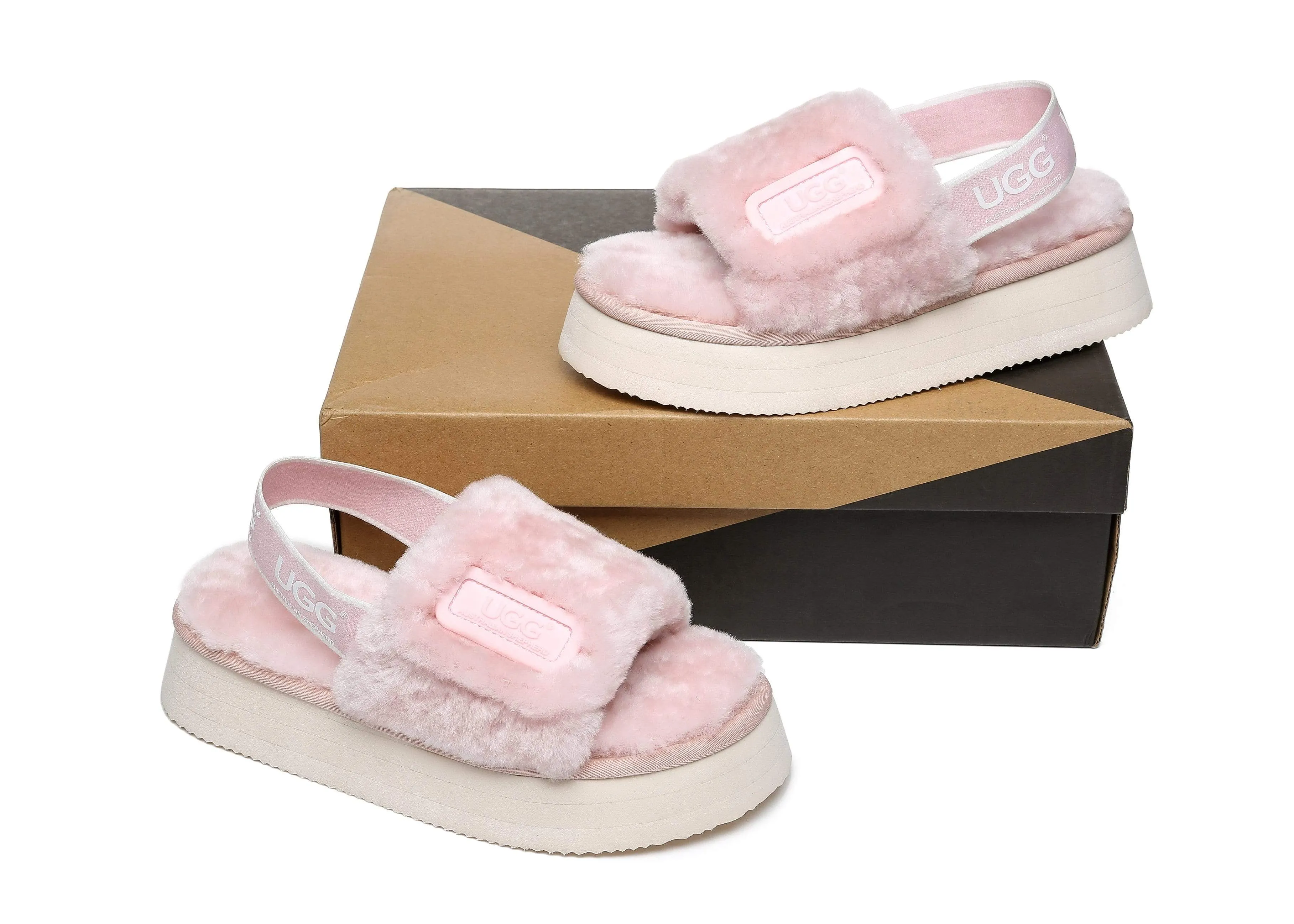 Australian Shepherd® UGG Women Platform Fluffy Slide Poppin