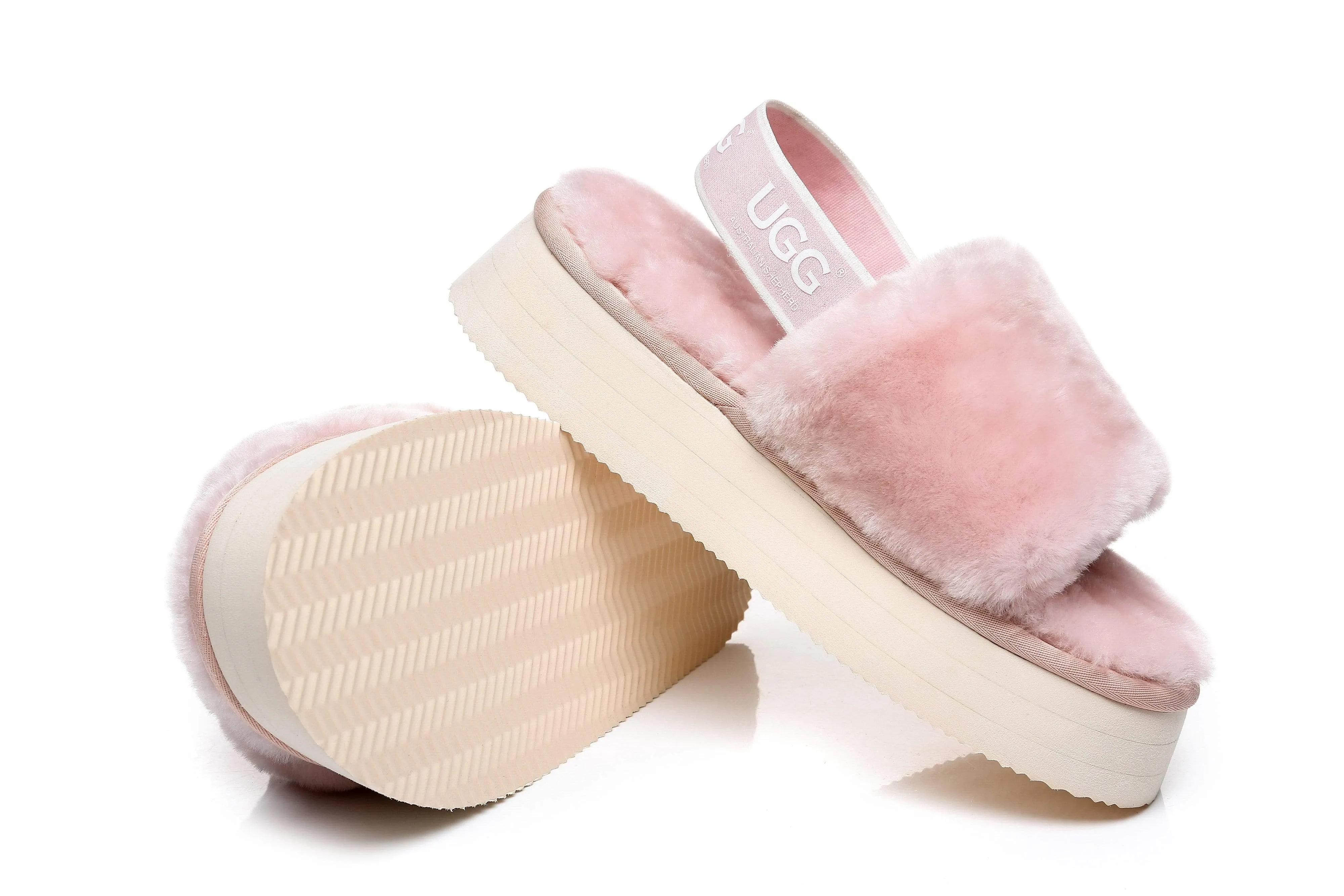 Australian Shepherd® UGG Women Platform Fluffy Slide Poppin