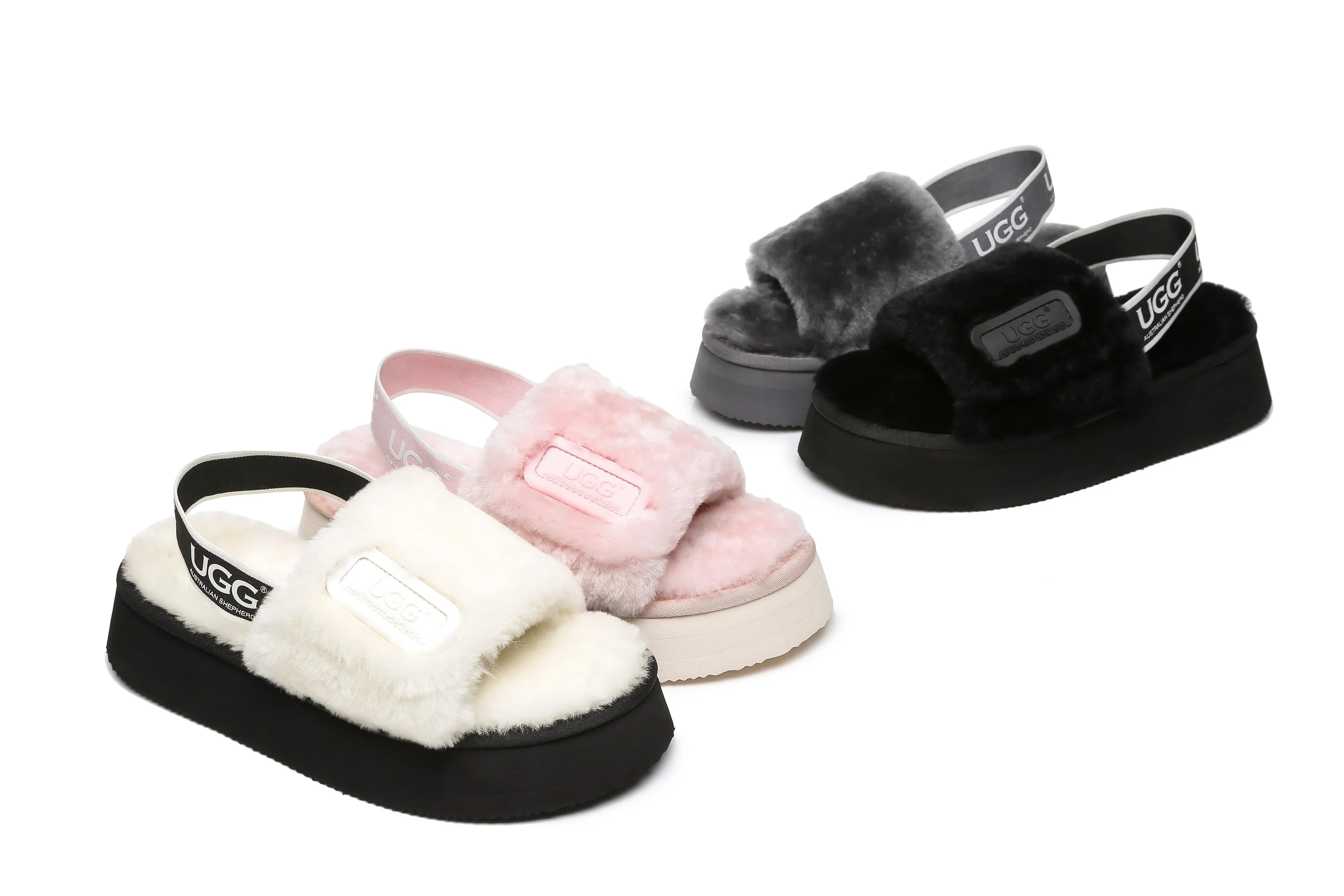 Australian Shepherd® UGG Women Platform Fluffy Slide Poppin