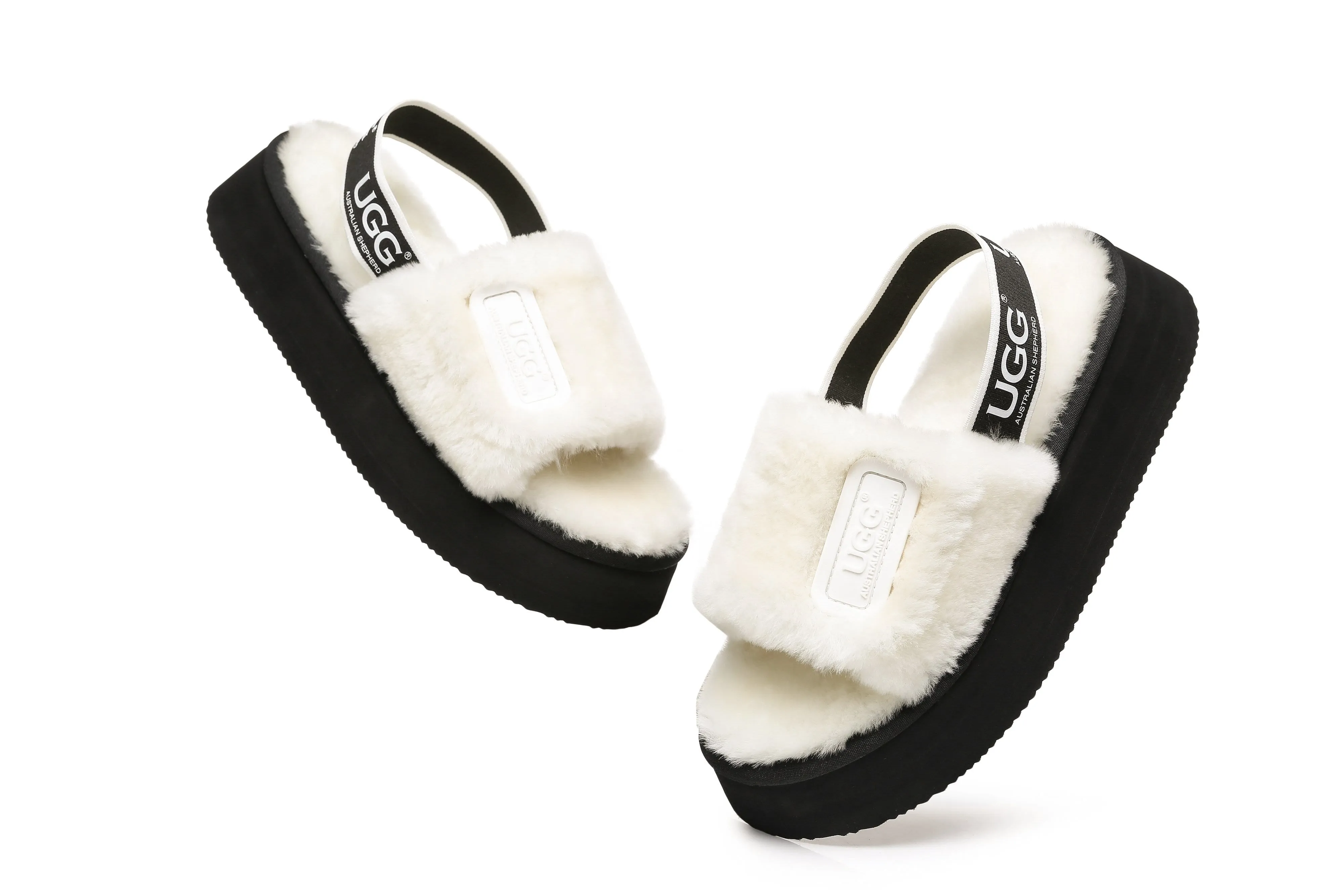 Australian Shepherd® UGG Women Platform Fluffy Slide Poppin