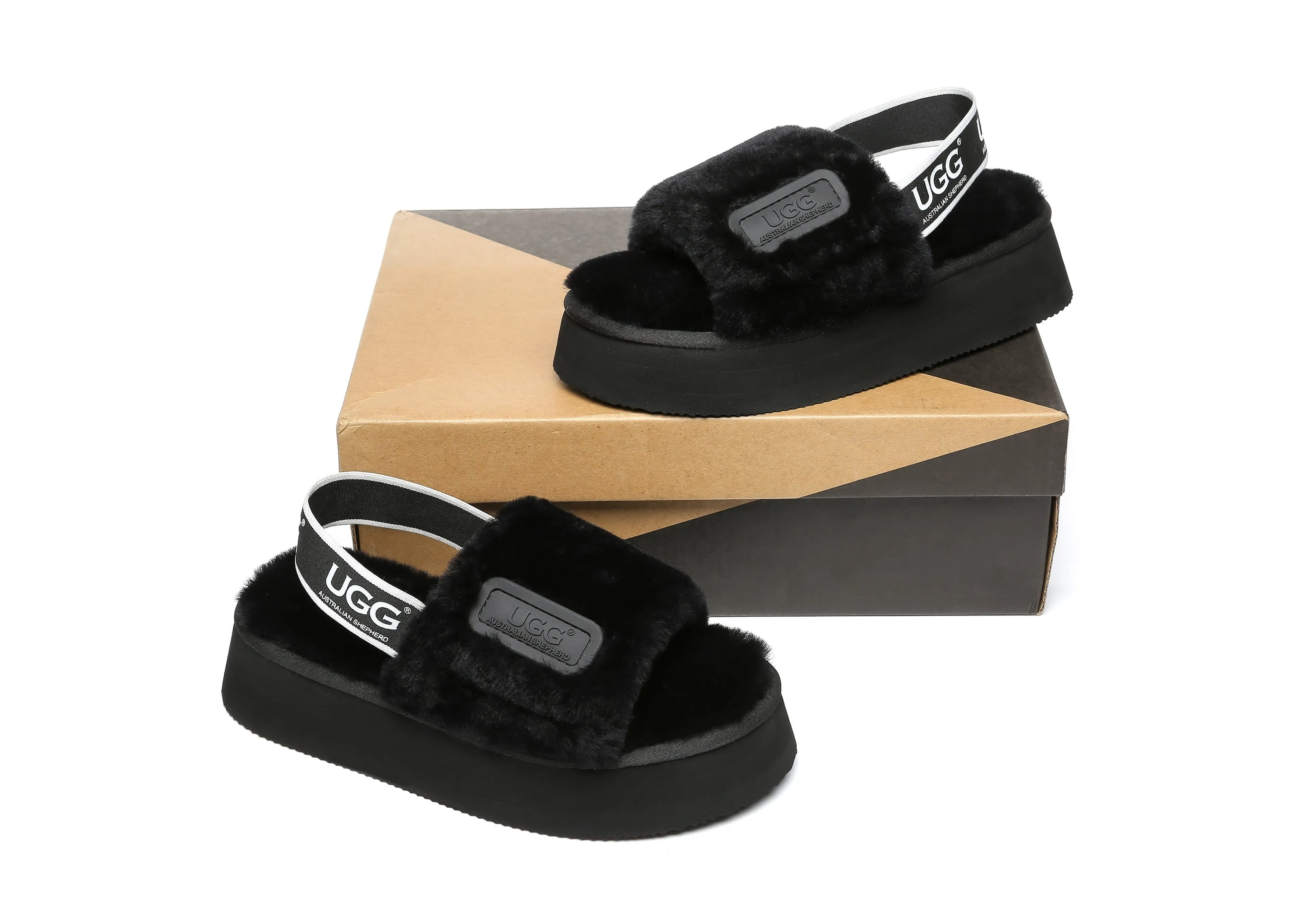 Australian Shepherd® UGG Women Platform Fluffy Slide Poppin