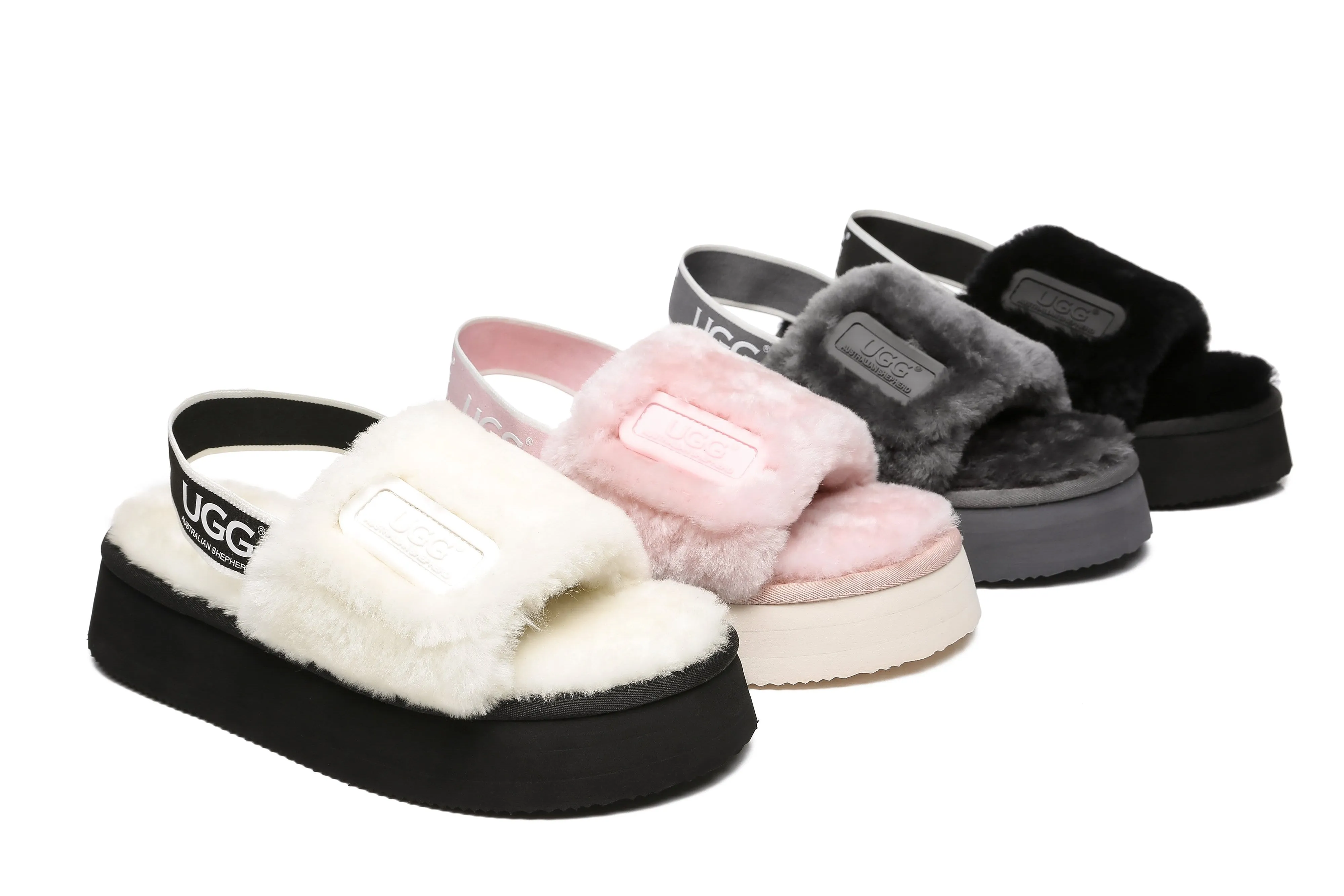 Australian Shepherd® UGG Women Platform Fluffy Slide Poppin