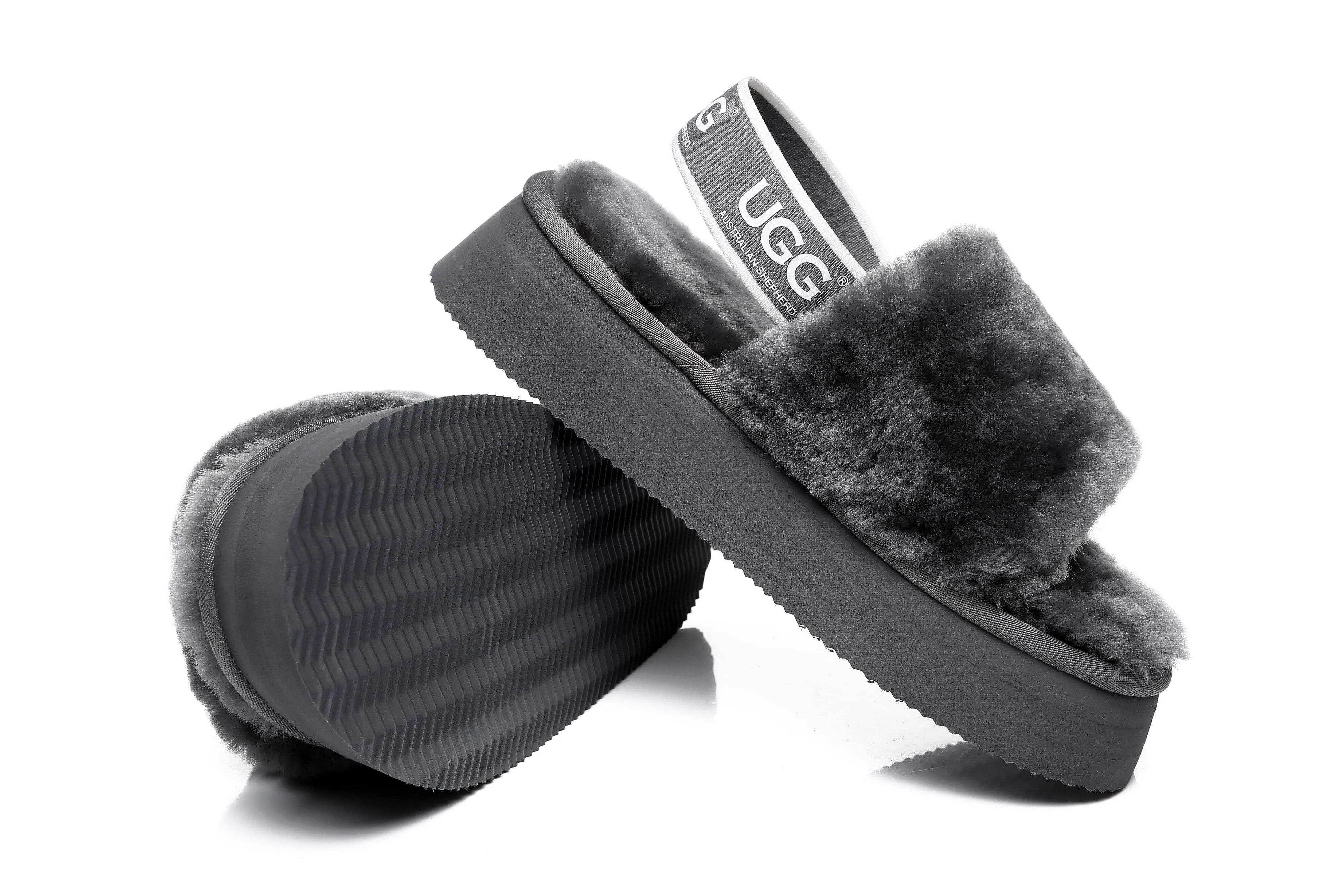 Australian Shepherd® UGG Women Platform Fluffy Slide Poppin