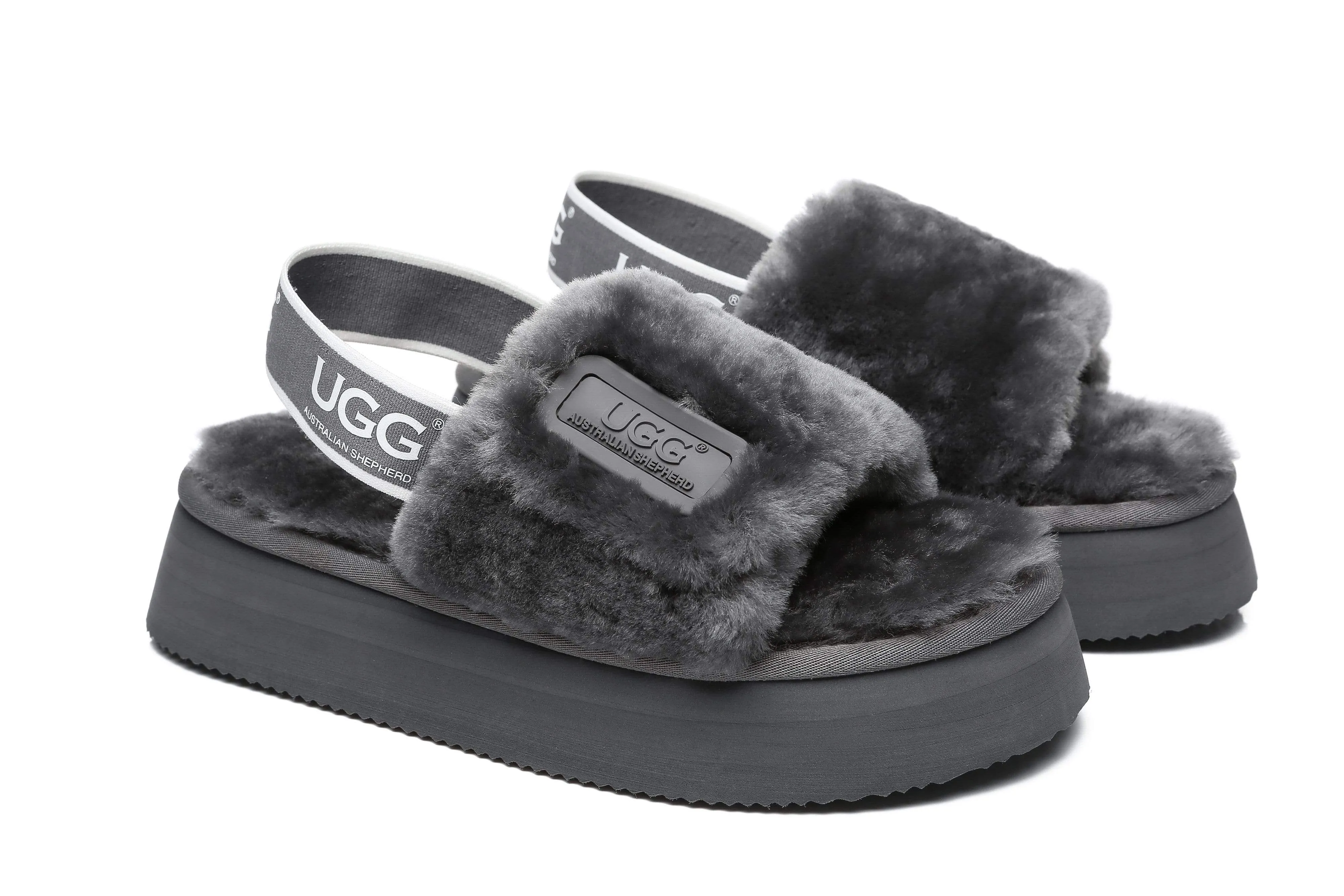 Australian Shepherd® UGG Women Platform Fluffy Slide Poppin