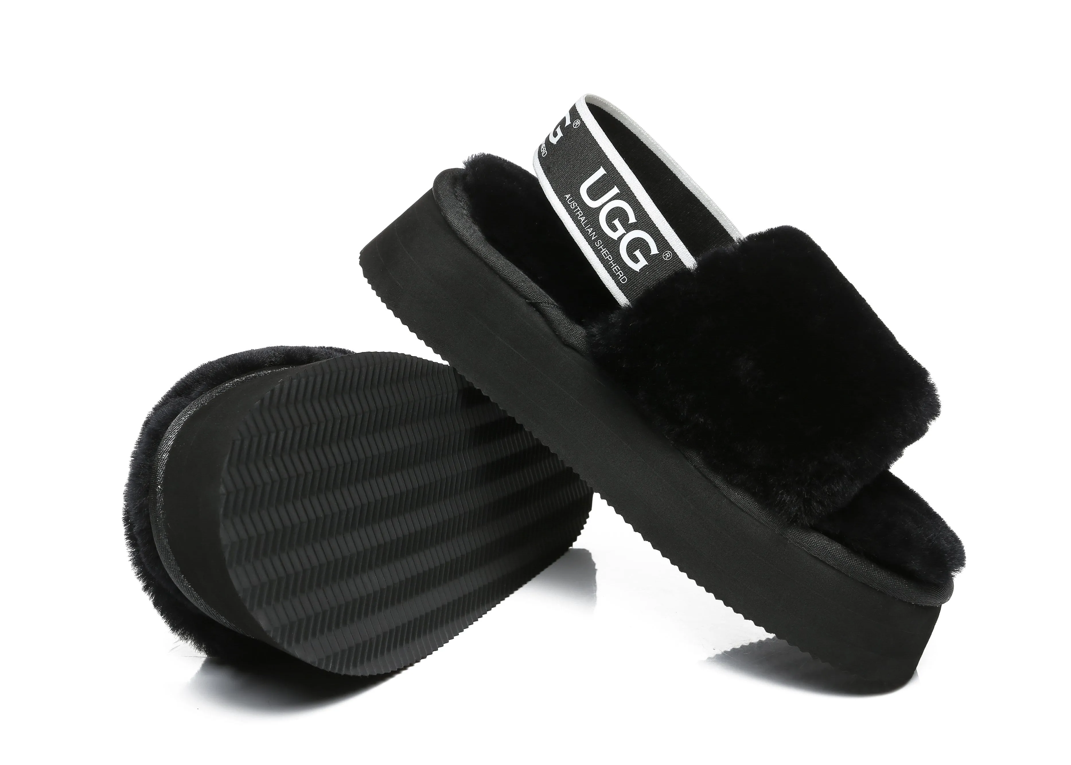 Australian Shepherd® UGG Women Platform Fluffy Slide Poppin