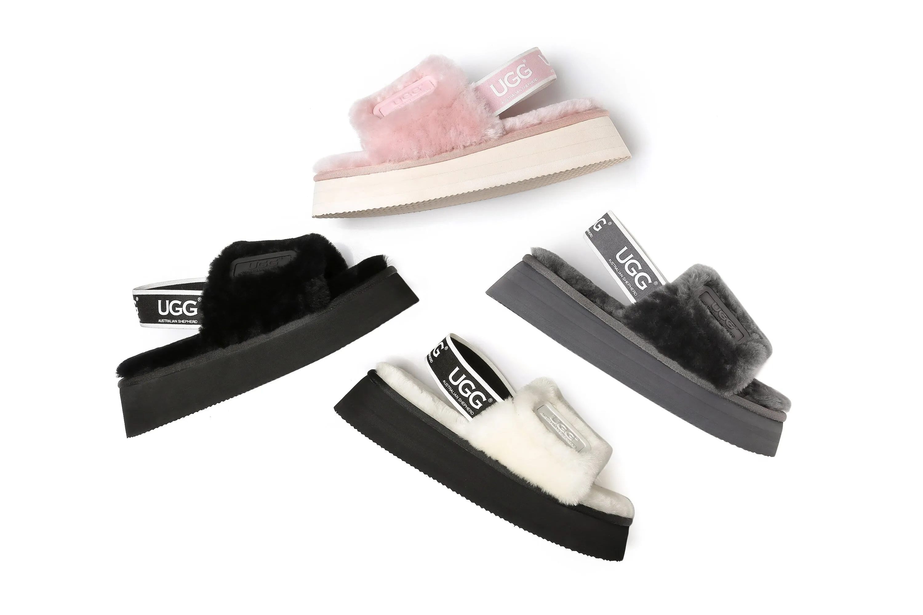 Australian Shepherd® UGG Women Platform Fluffy Slide Poppin