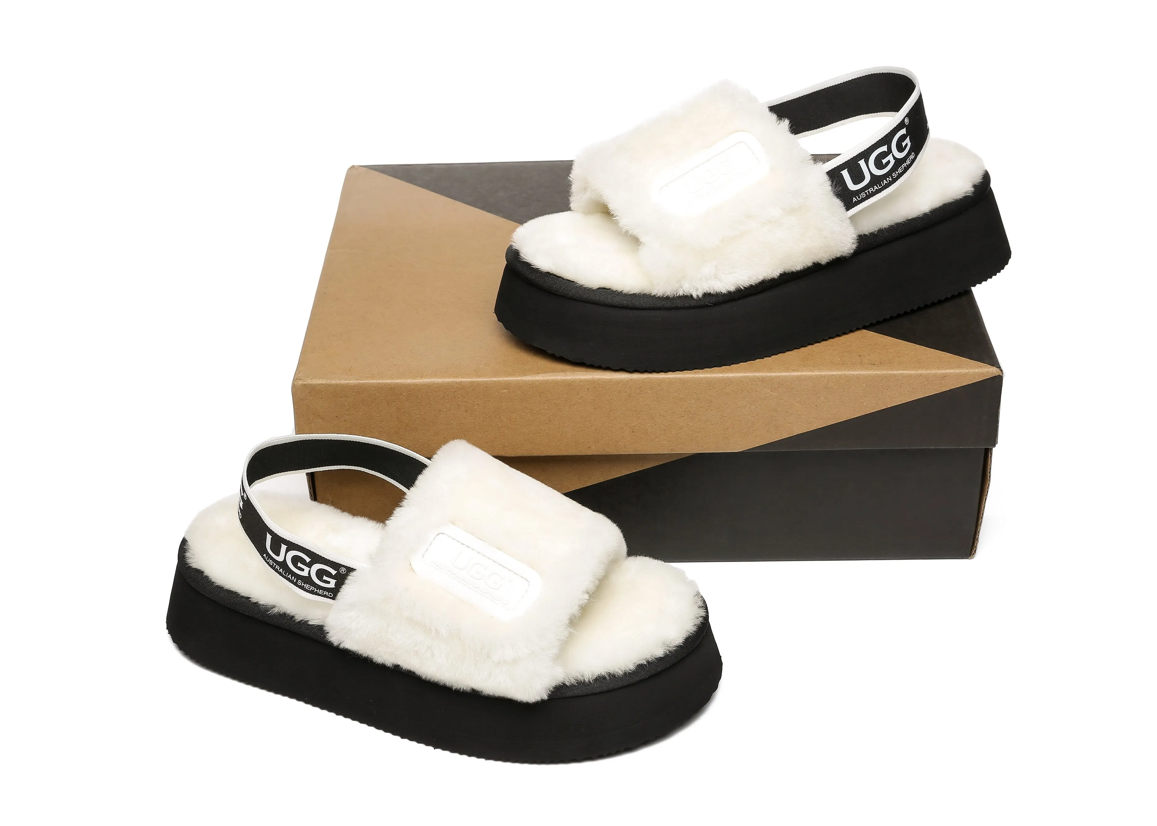 Australian Shepherd® UGG Women Platform Fluffy Slide Poppin