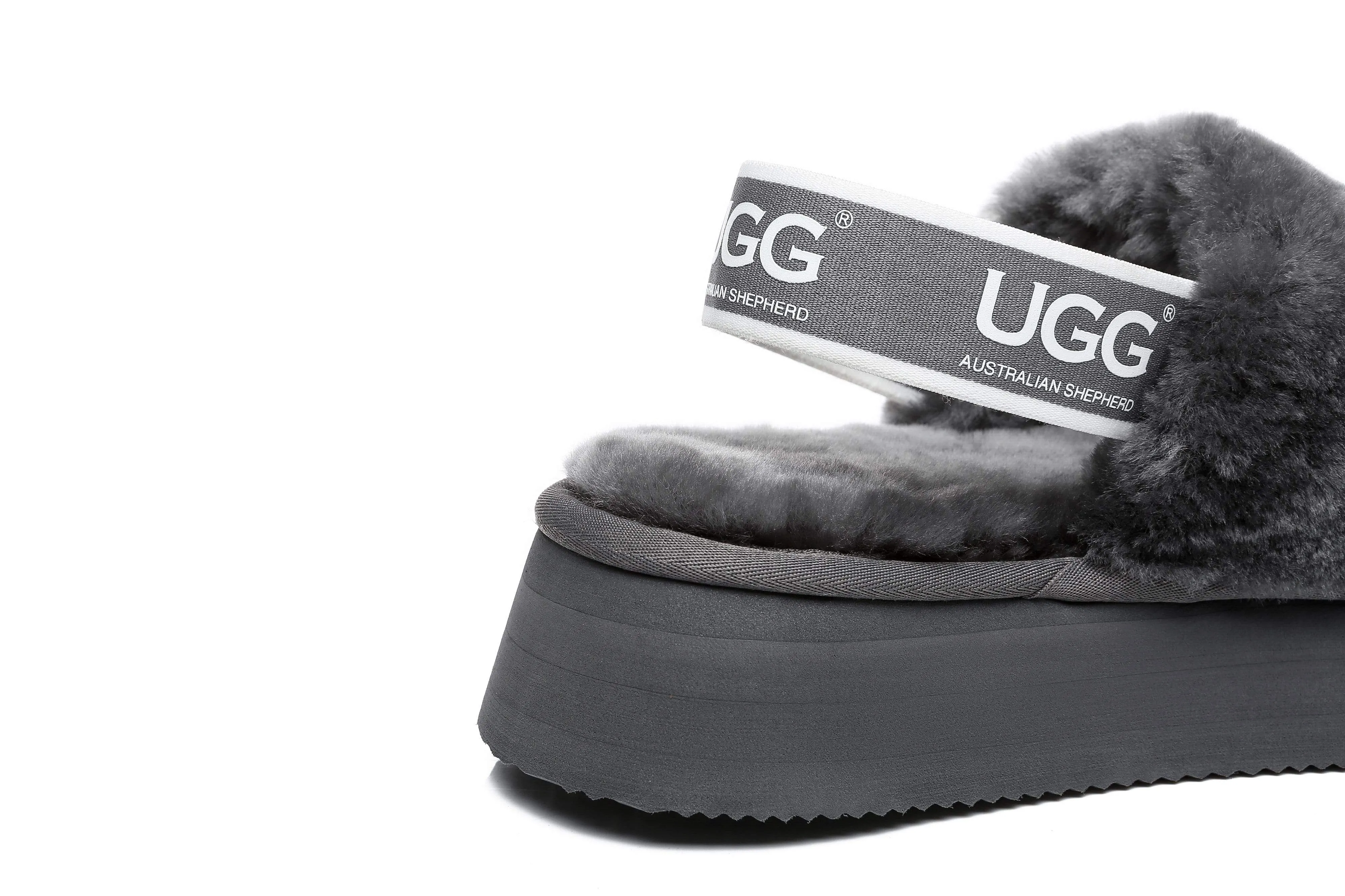 Australian Shepherd® UGG Women Platform Fluffy Slide Poppin