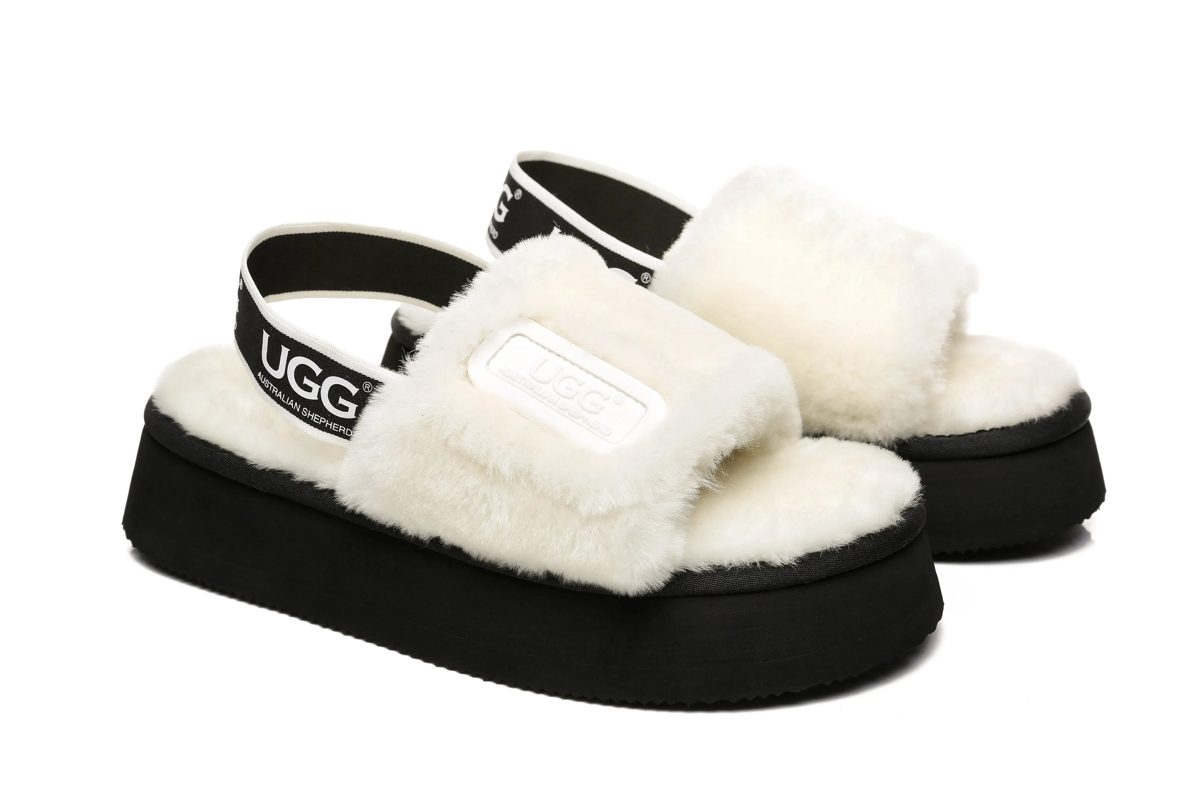 Australian Shepherd® UGG Women Platform Fluffy Slide Poppin