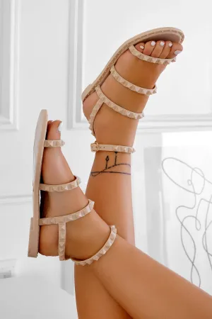 BAILA - Alexoo nude rubber beach sandals with studs