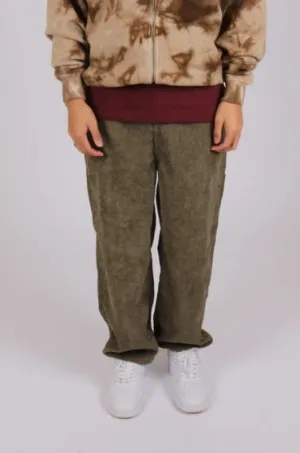 Balloon relaxed fit corduroy trousers in khaki