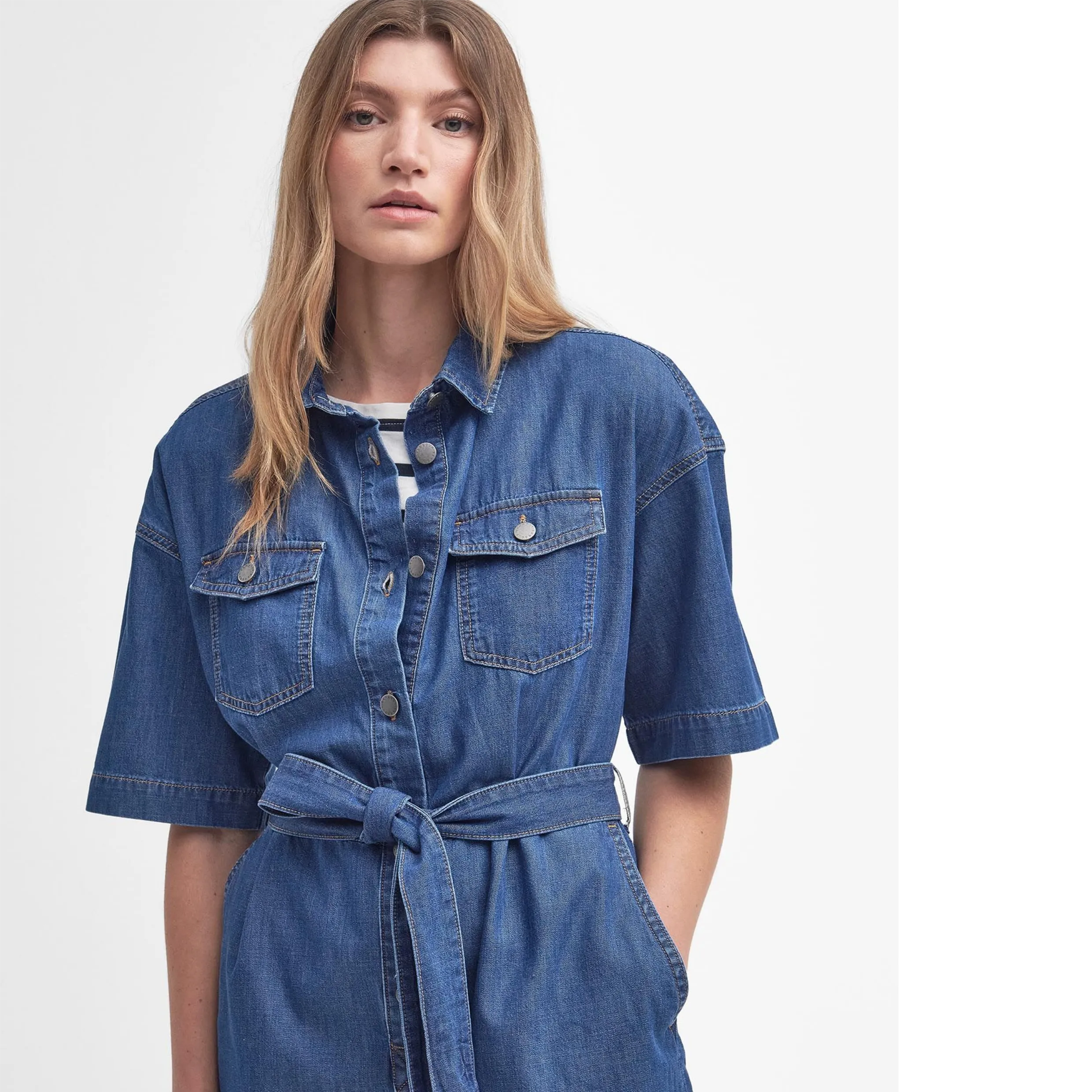 Barbour Evelyn Denim Playsuit Authentic Wash LDR0814IN52