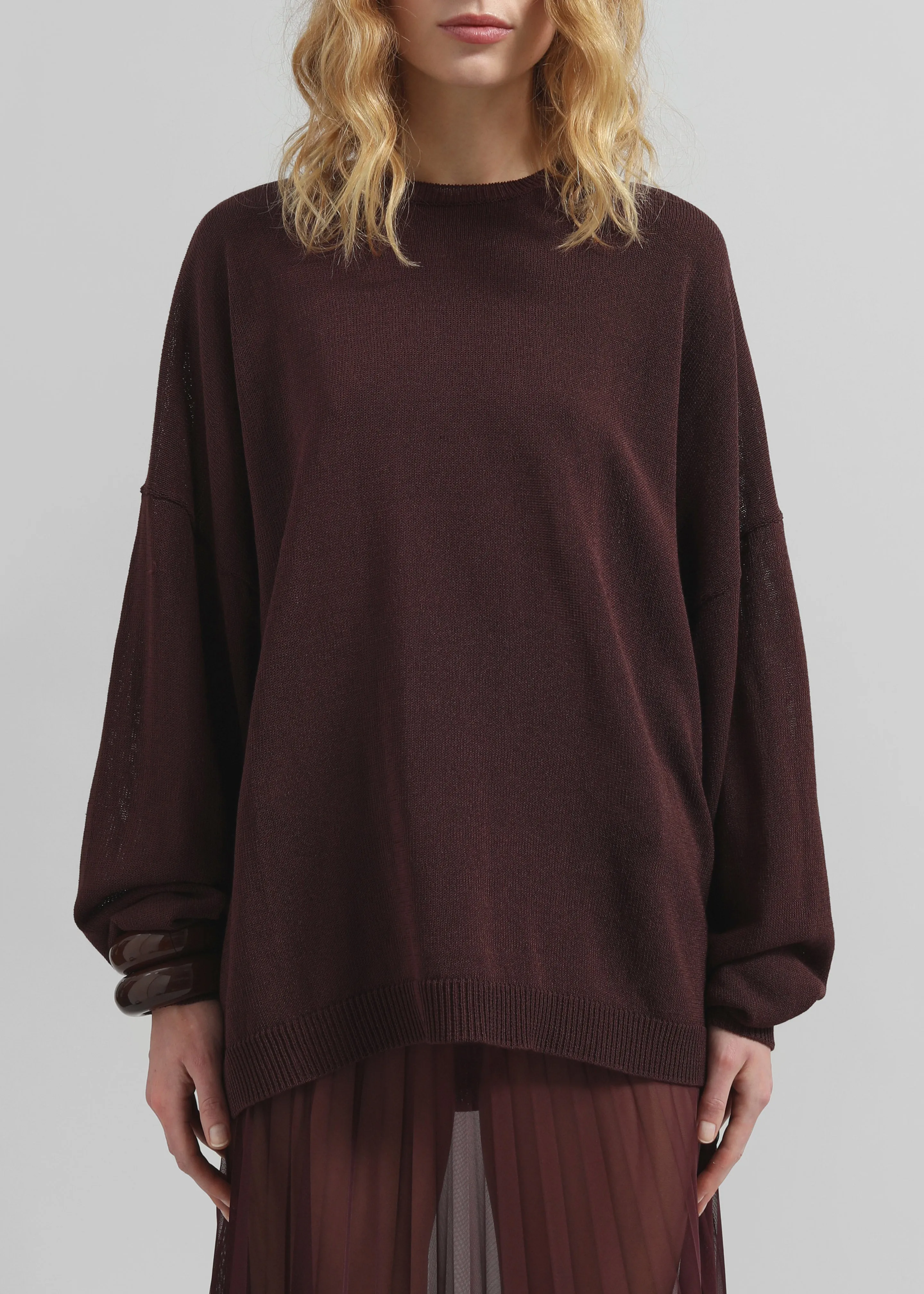 Basel Crew Neck Sweater - Burgundy