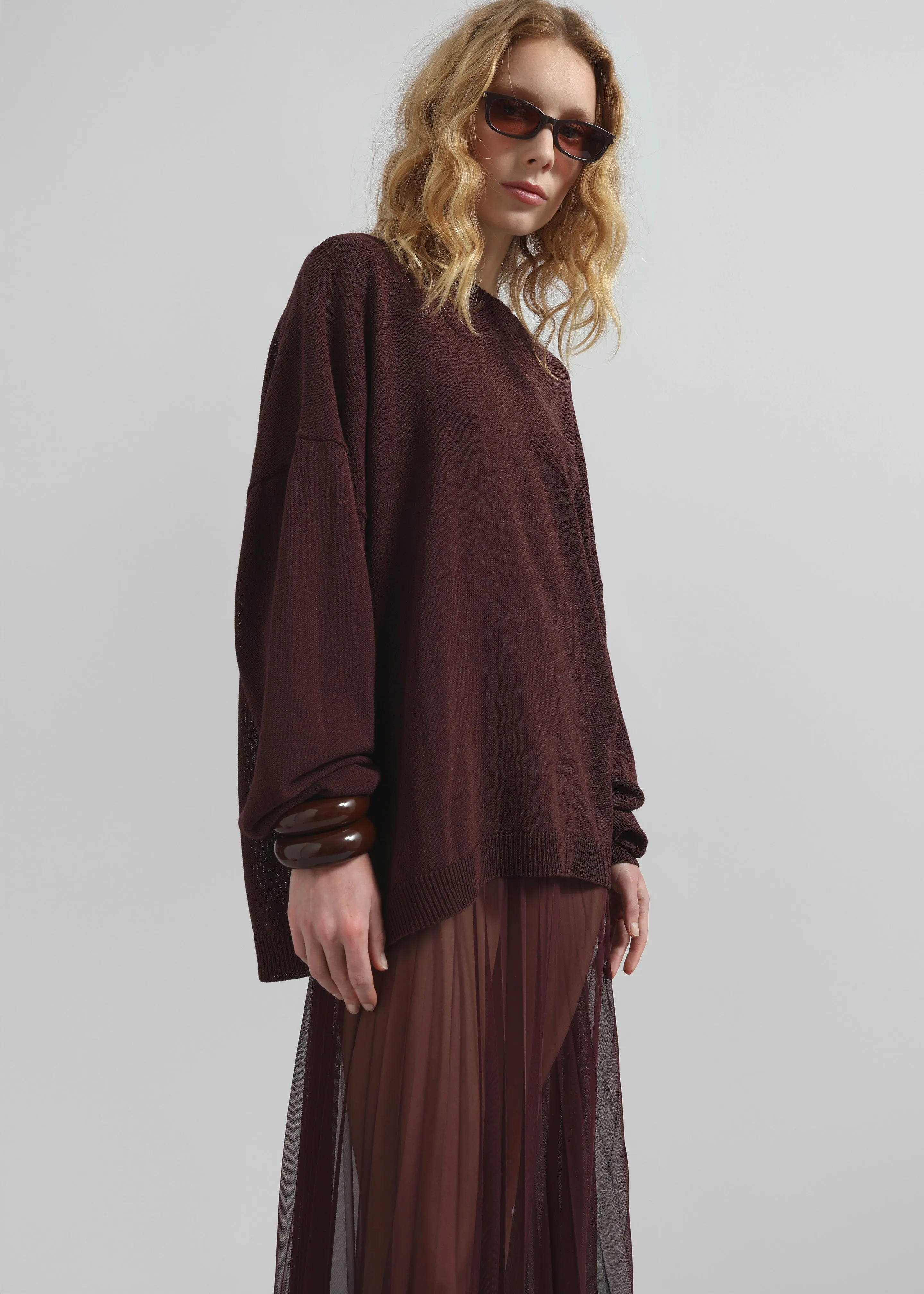 Basel Crew Neck Sweater - Burgundy