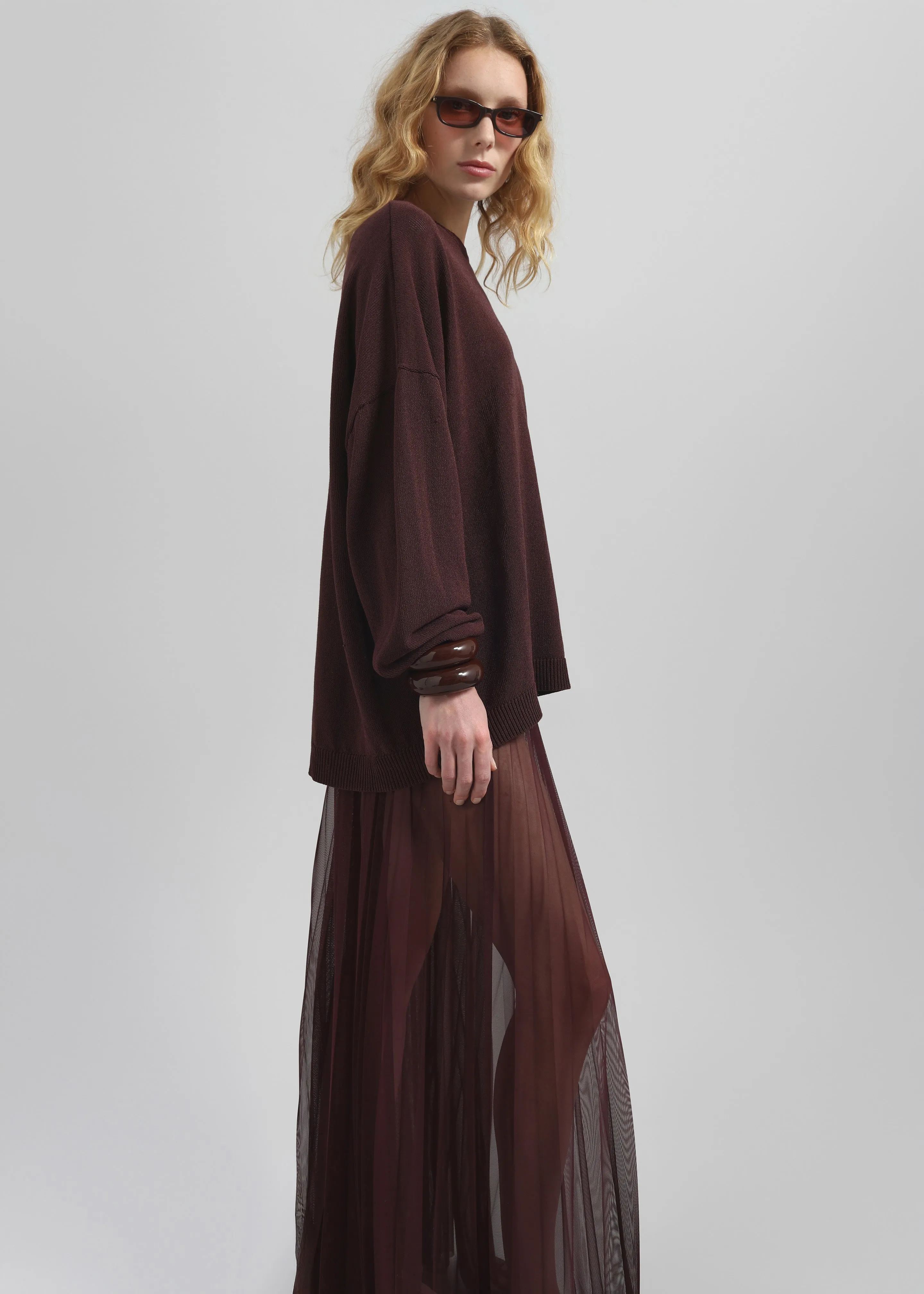 Basel Crew Neck Sweater - Burgundy