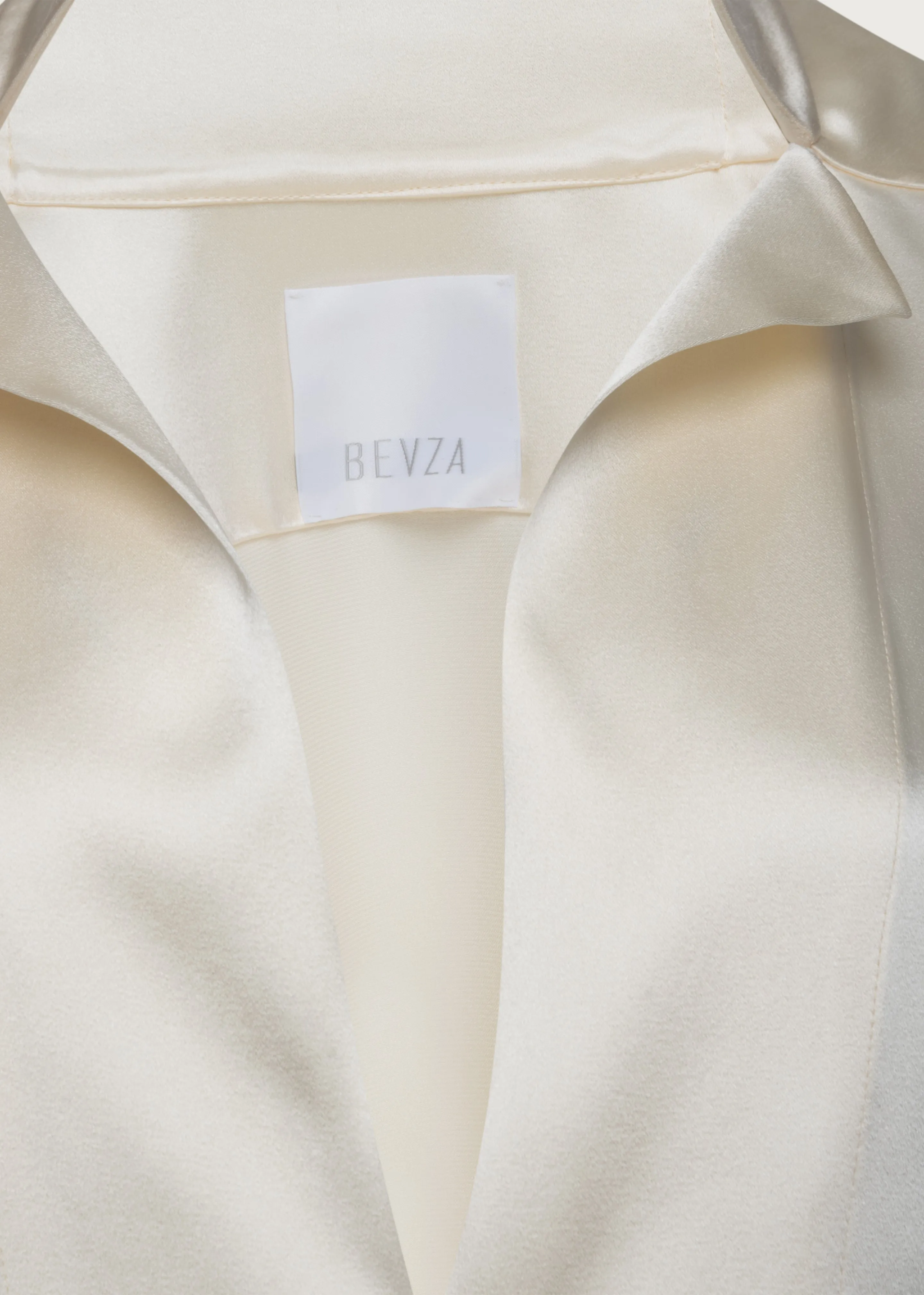 Bevza Stand-Collar Blouse - Vanilla