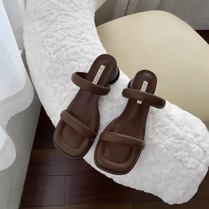 binfenxie Designer Summer Gladiator Women Slippers Fashion Elegant Open Toe Soft Sole Slides Ladies Outdoor Dress High Heel Sandalias