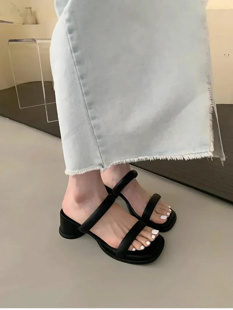 binfenxie Designer Summer Gladiator Women Slippers Fashion Elegant Open Toe Soft Sole Slides Ladies Outdoor Dress High Heel Sandalias