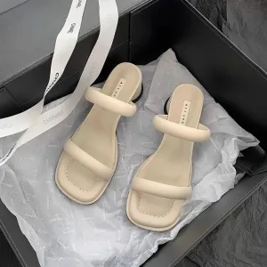 binfenxie Designer Summer Gladiator Women Slippers Fashion Elegant Open Toe Soft Sole Slides Ladies Outdoor Dress High Heel Sandalias