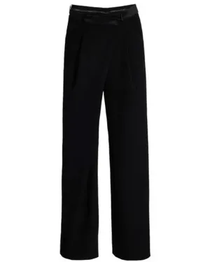 Black Palladia Wide Leg Tuxedo Pant
