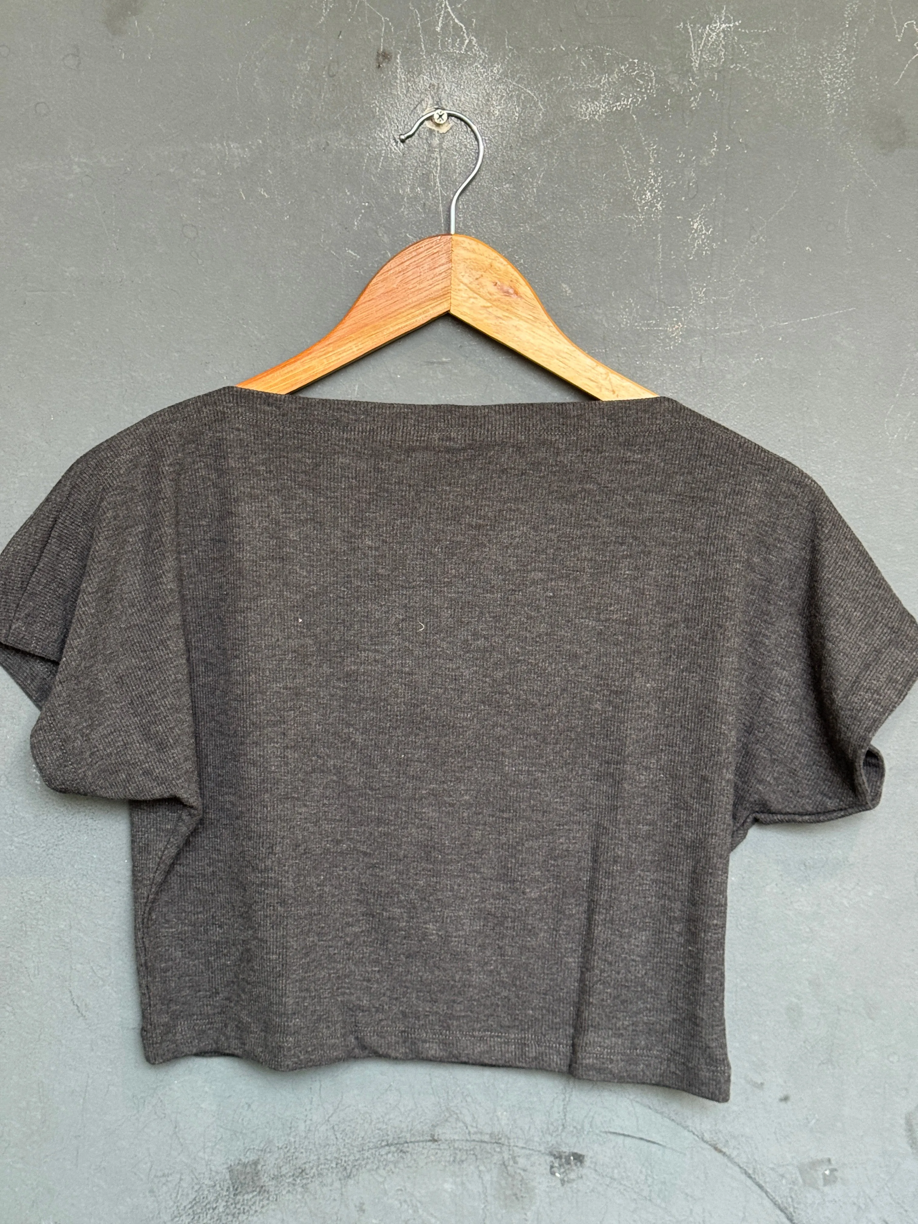 Boat neck textured stretchable free size crop top / blouse - multiple shades