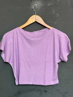 Boat neck textured stretchable free size crop top / blouse - multiple shades