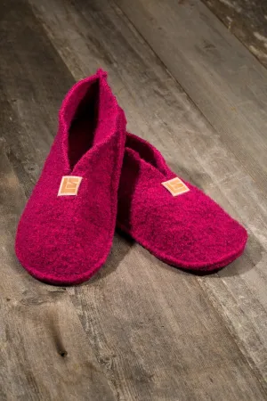Boiled Wool Slippers, Fuchsia