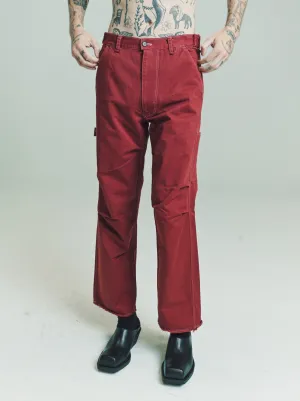 Brick Red Heavy Twill Worker Pants