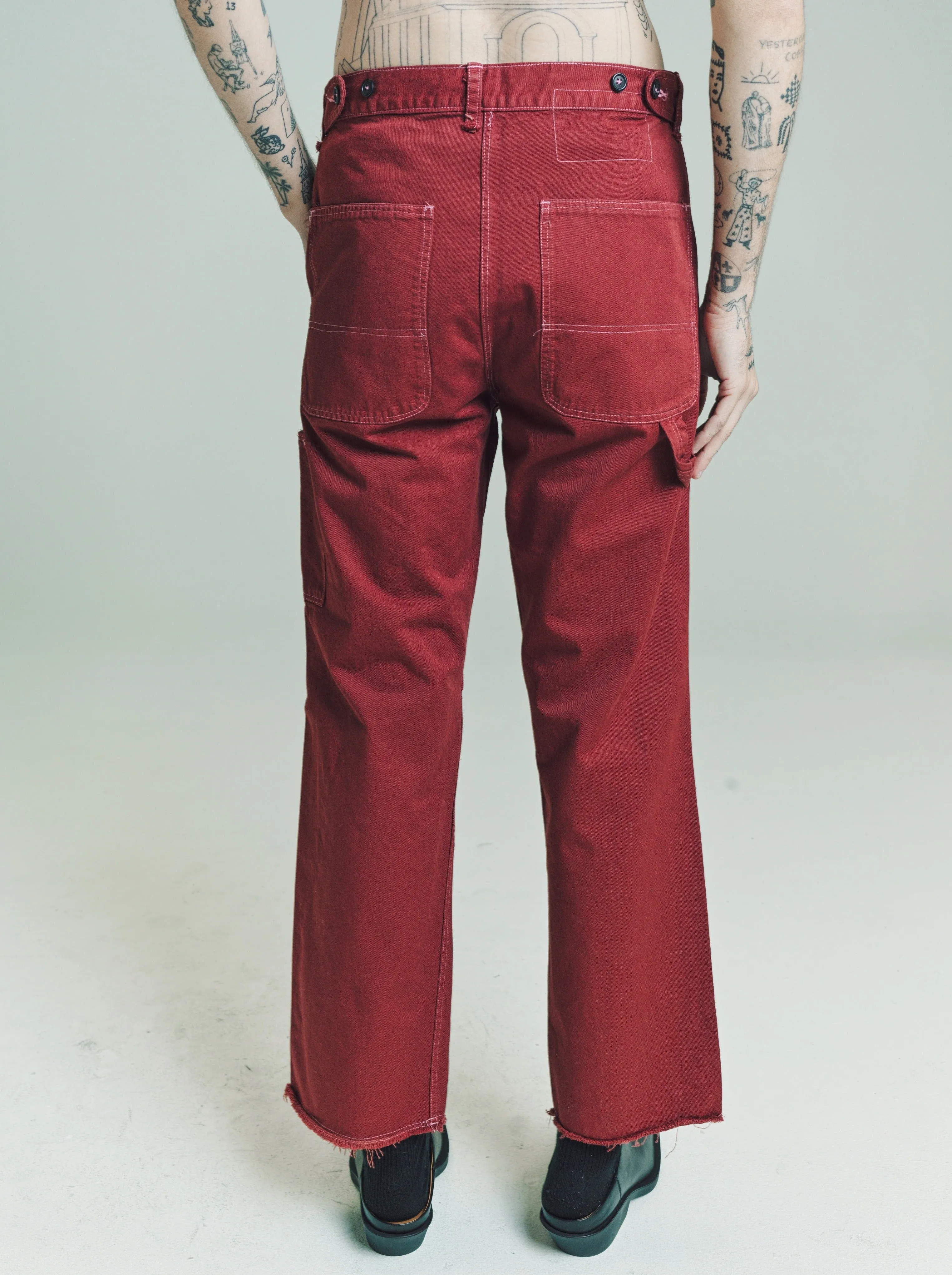 Brick Red Heavy Twill Worker Pants