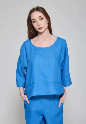 BRIZA – Relaxed Linen Blouse with Pocket Detail