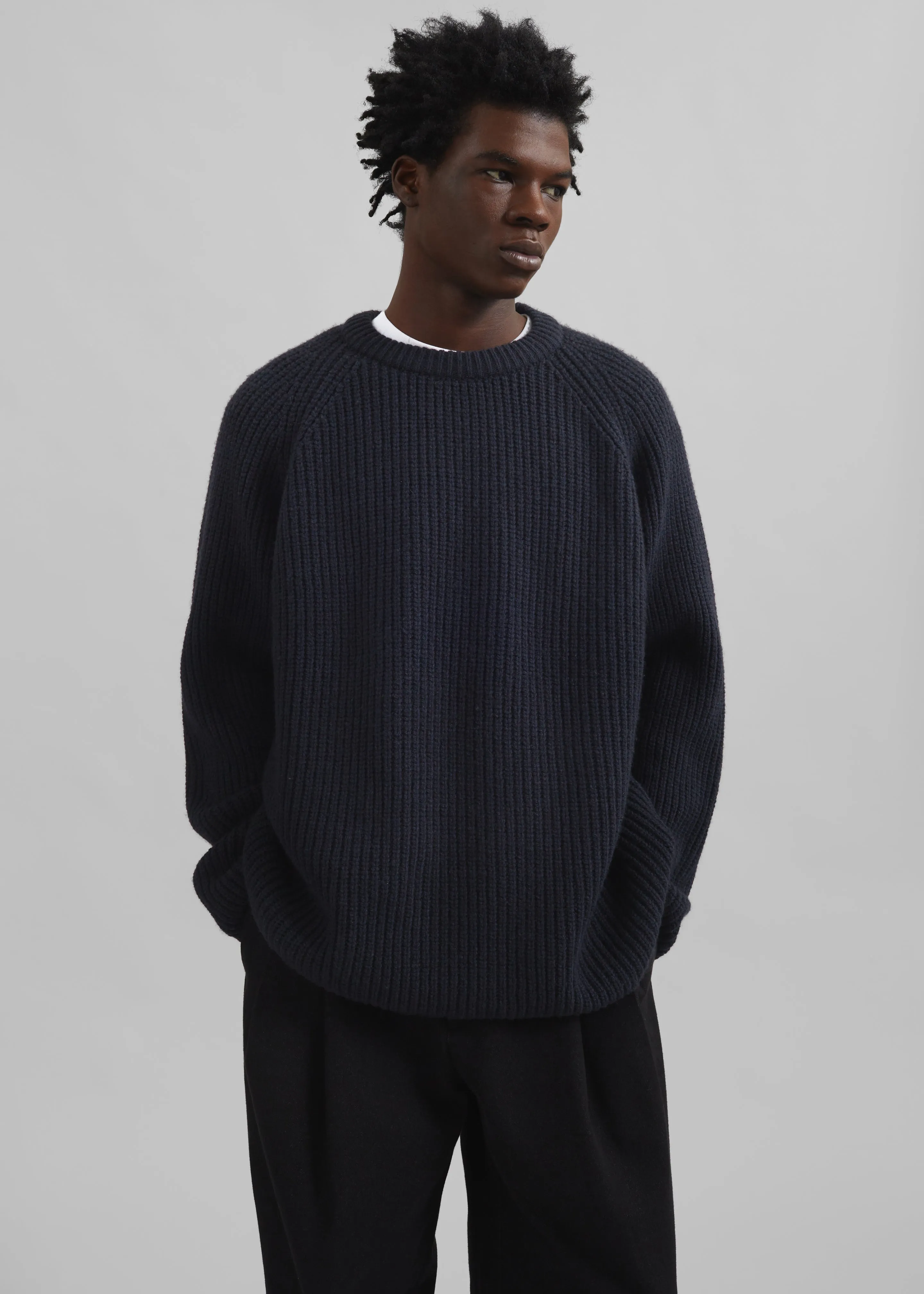 Carter Crew Neck Sweater - Navy