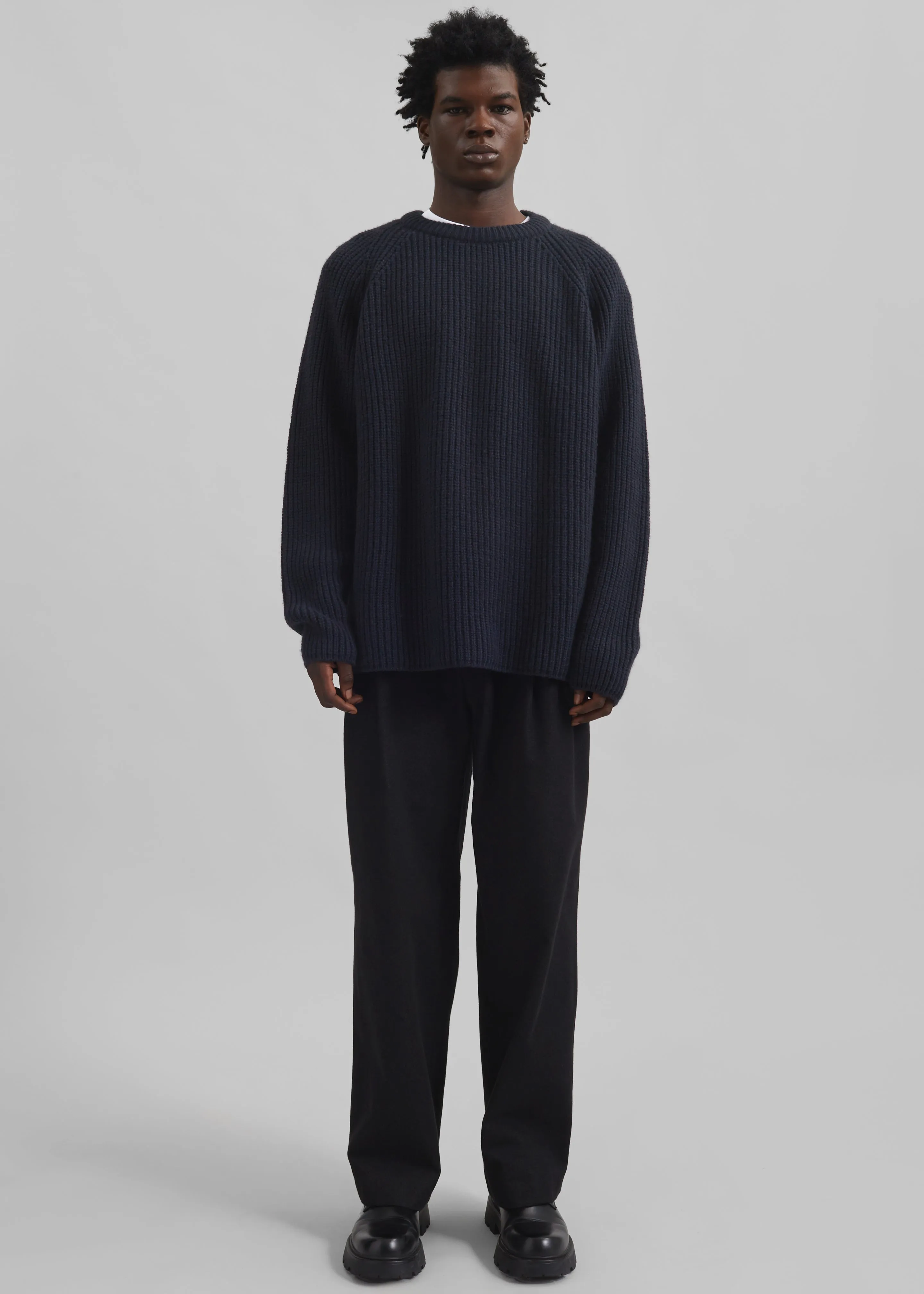 Carter Crew Neck Sweater - Navy