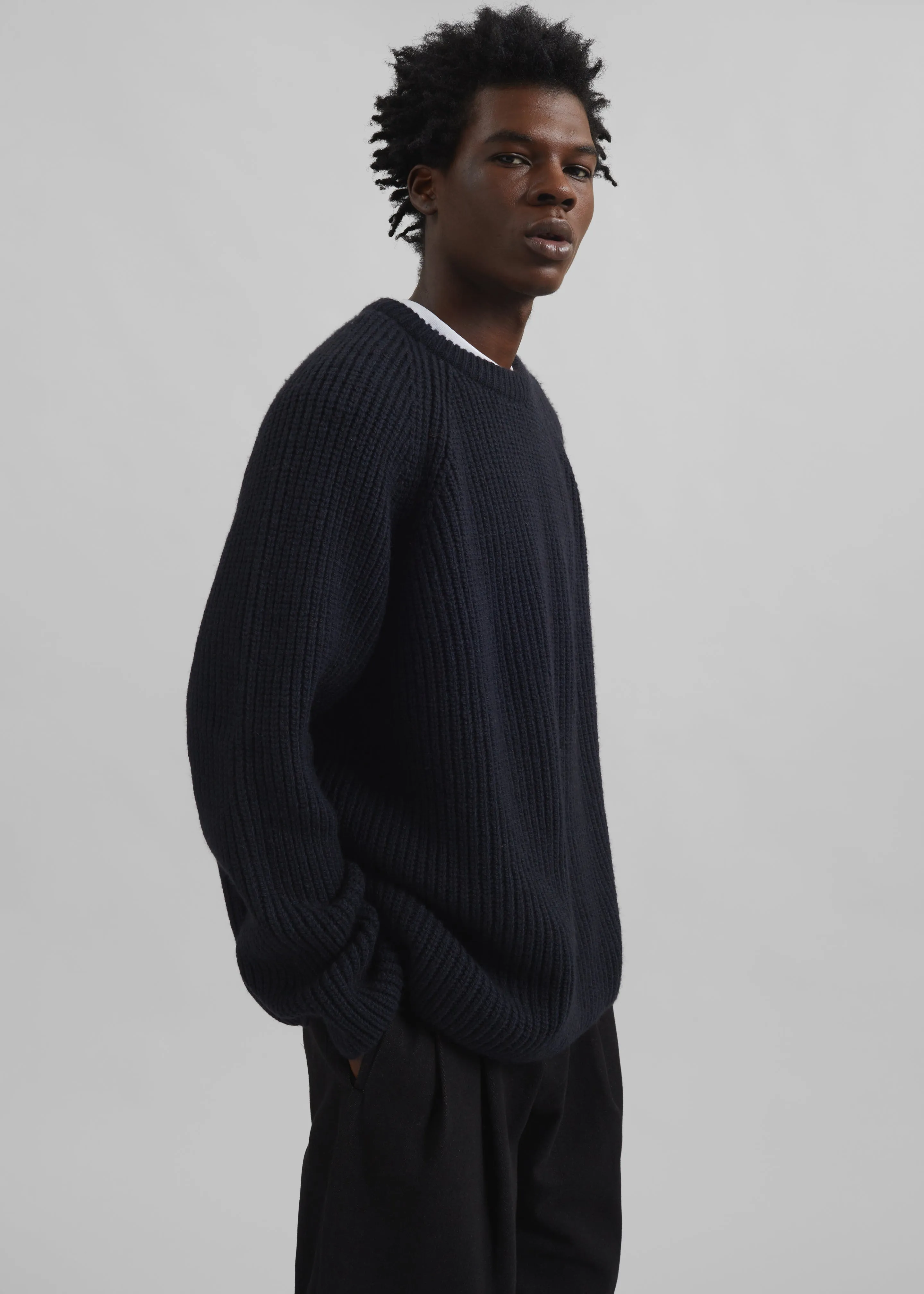 Carter Crew Neck Sweater - Navy