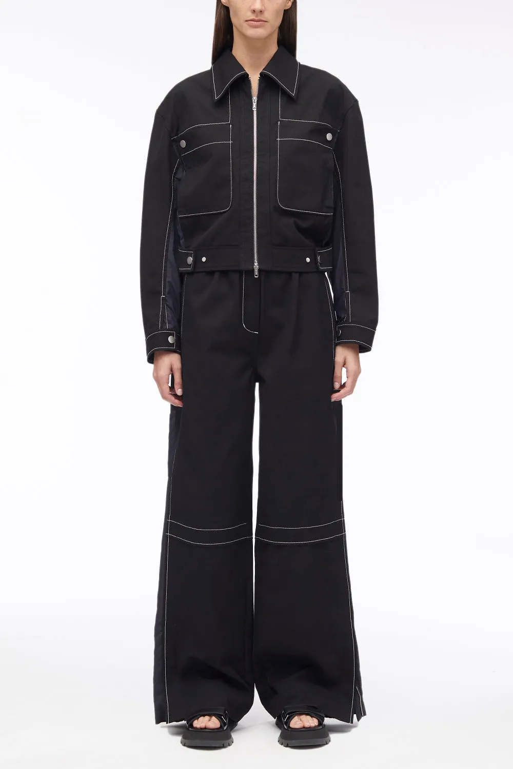 Cotton Canvas Ripstop Combo Utility Crop Pant