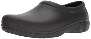 Crocs Men's and Women's On The Clock Clog | Slip Resistant Work Shoes, Black, 11 Women / 9 Men