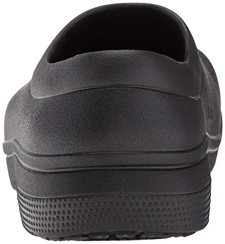 Crocs Men's and Women's On The Clock Clog | Slip Resistant Work Shoes, Black, 11 Women / 9 Men