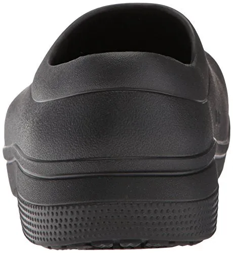 Crocs Men's and Women's On The Clock Clog | Slip Resistant Work Shoes, Black, 11 Women / 9 Men