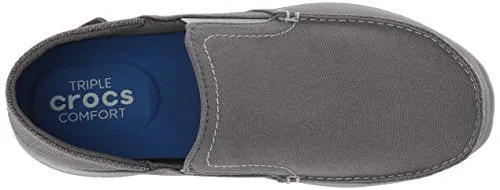 Crocs Men's Santa Cruz Convertible Slip On Loafer Casual Shoes, Light Grey/Slate Grey, 10 M US