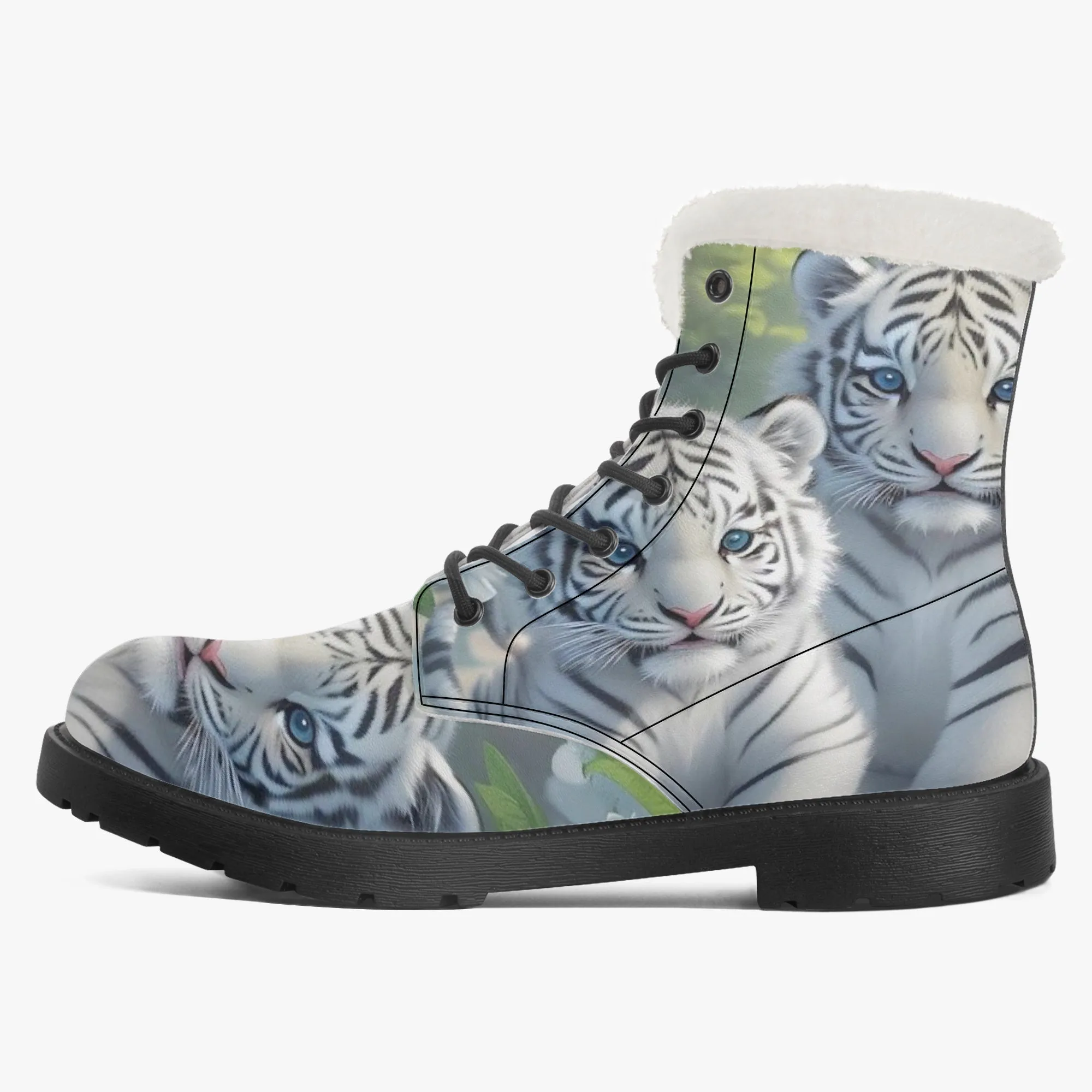 Cute Cubs Faux Fur Leather Boots