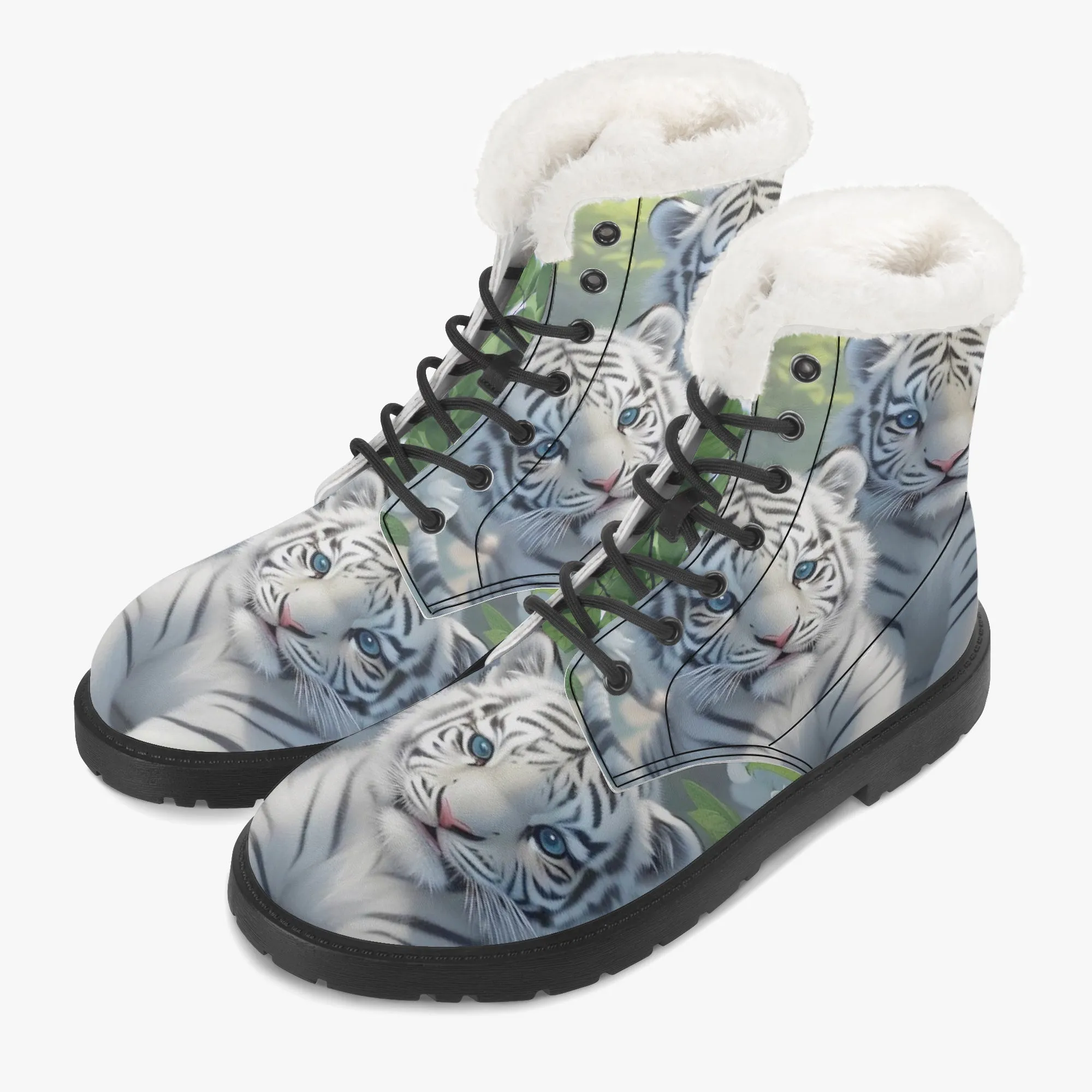 Cute Cubs Faux Fur Leather Boots