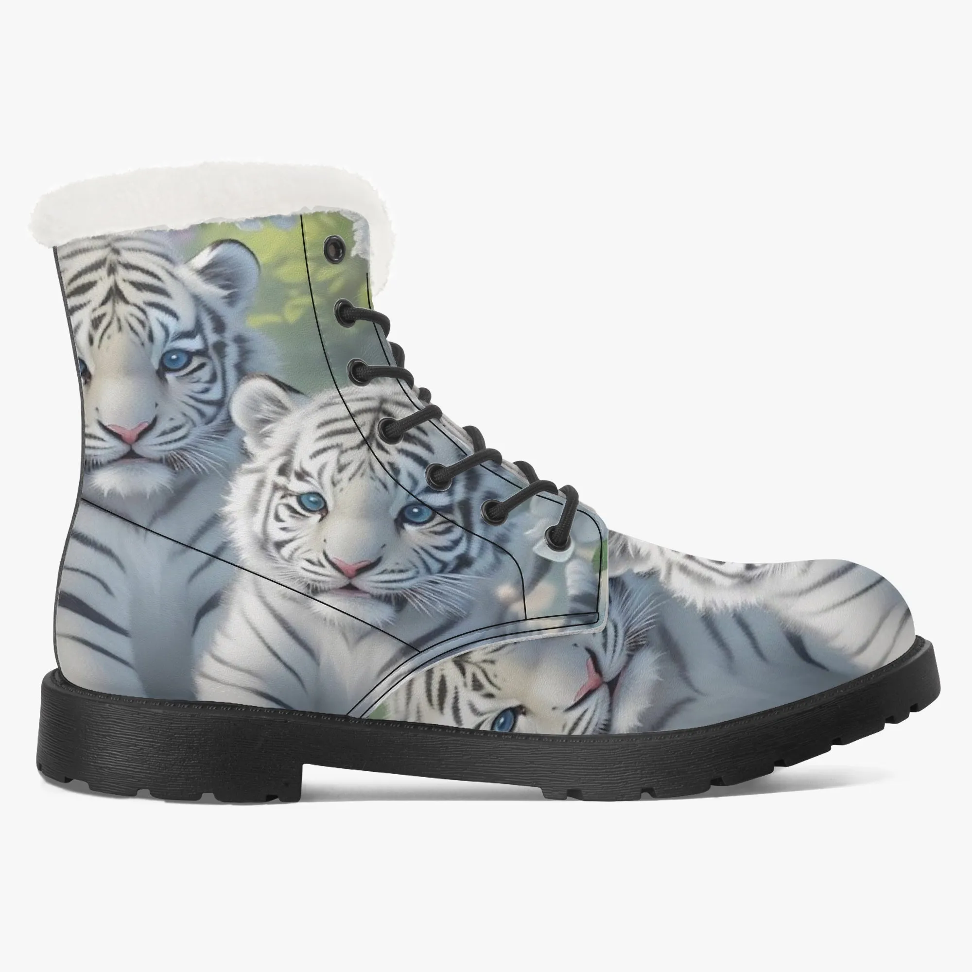 Cute Cubs Faux Fur Leather Boots