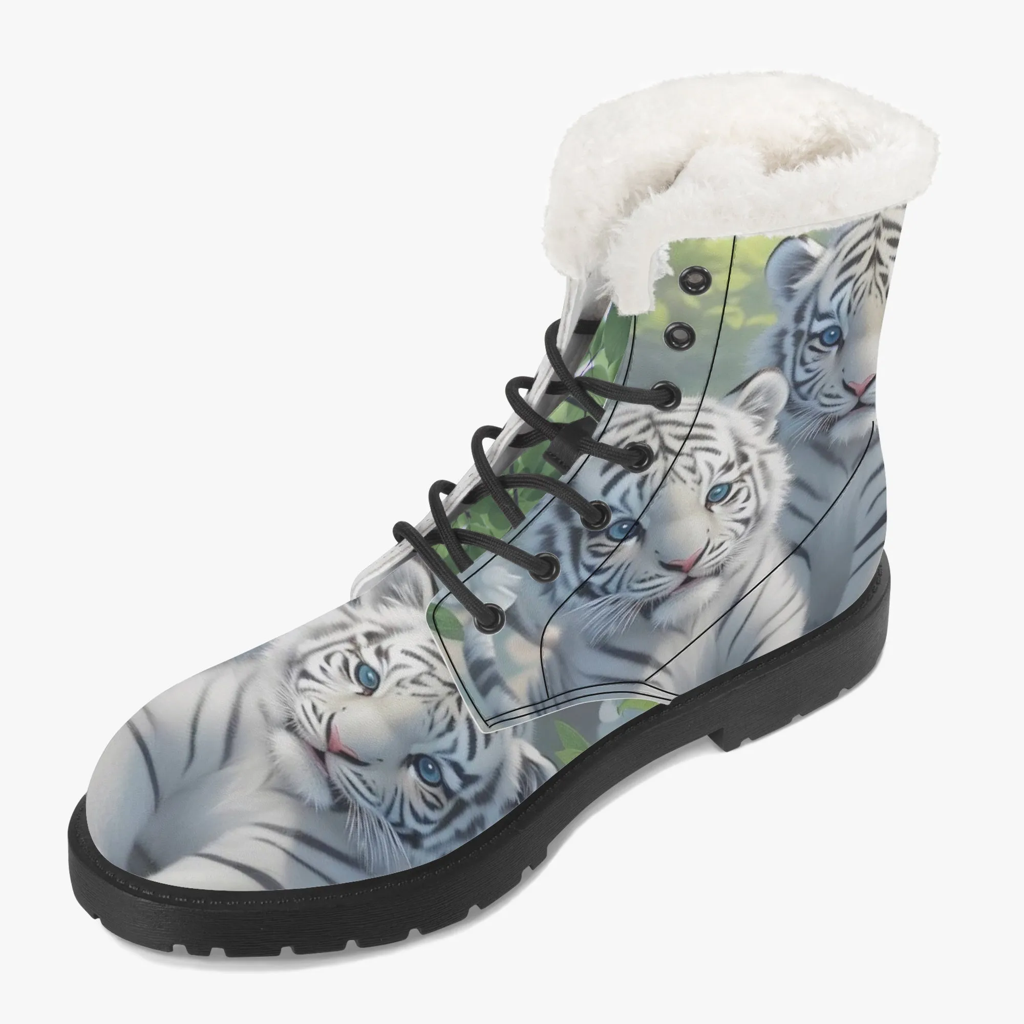 Cute Cubs Faux Fur Leather Boots