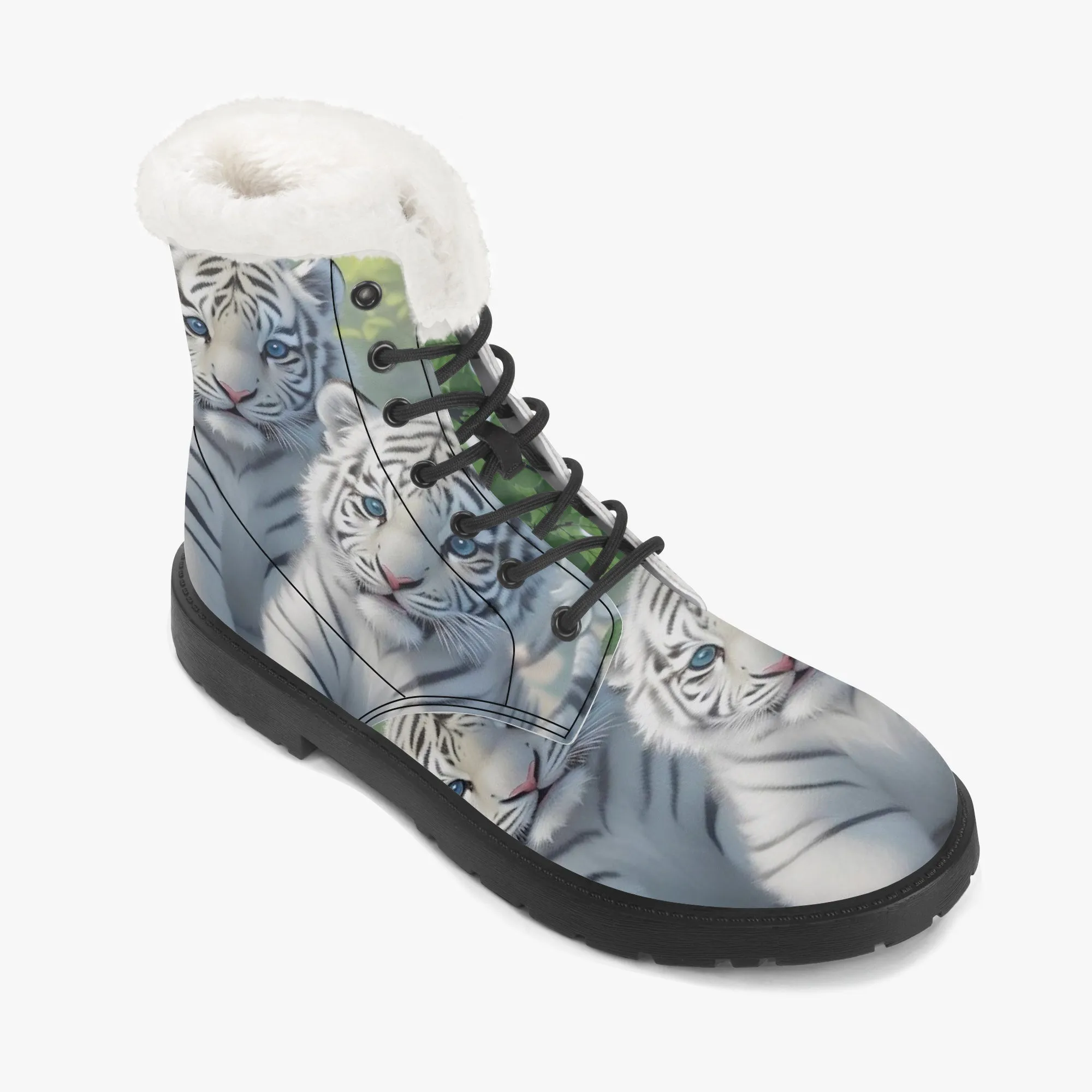 Cute Cubs Faux Fur Leather Boots