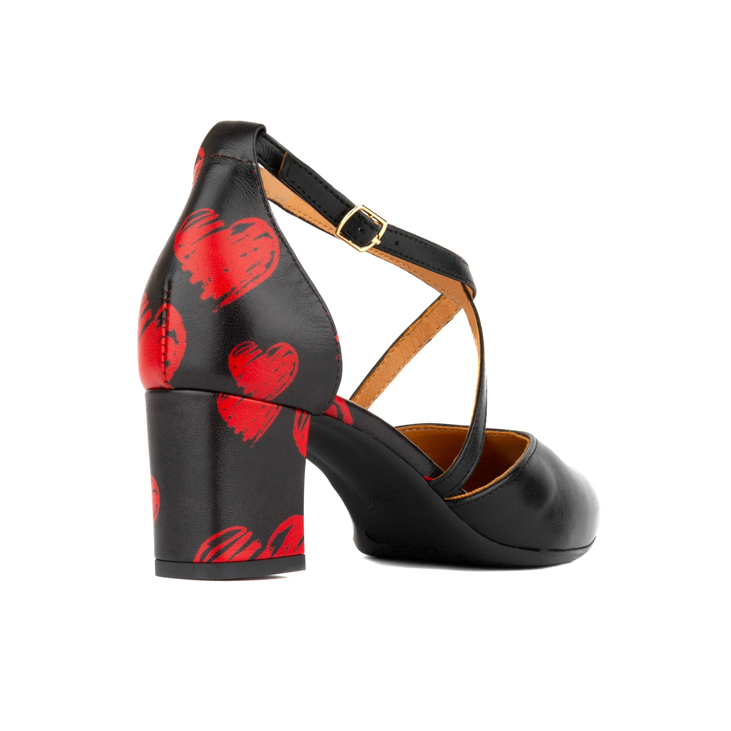 Dannii - Lovehearts - Women's leather closed toe comfortable 2.4 inch heel sandal