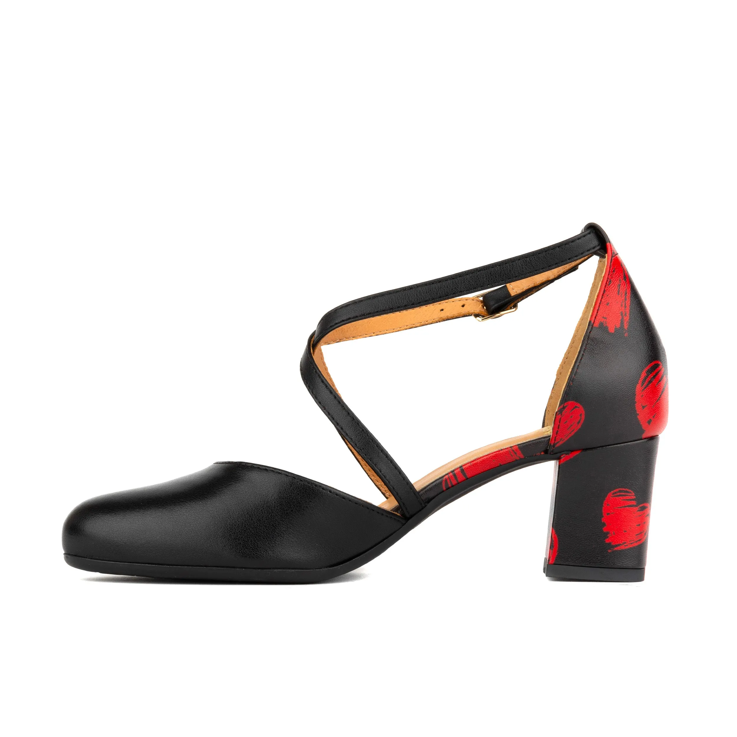 Dannii - Lovehearts - Women's leather closed toe comfortable 2.4 inch heel sandal