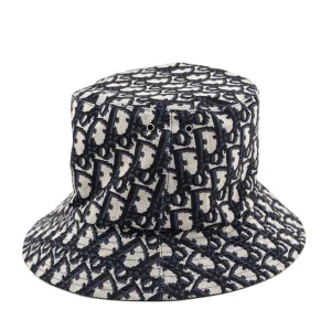 Dior Navy Oblique Reversible Teddy D Small Brim Bucket Hat